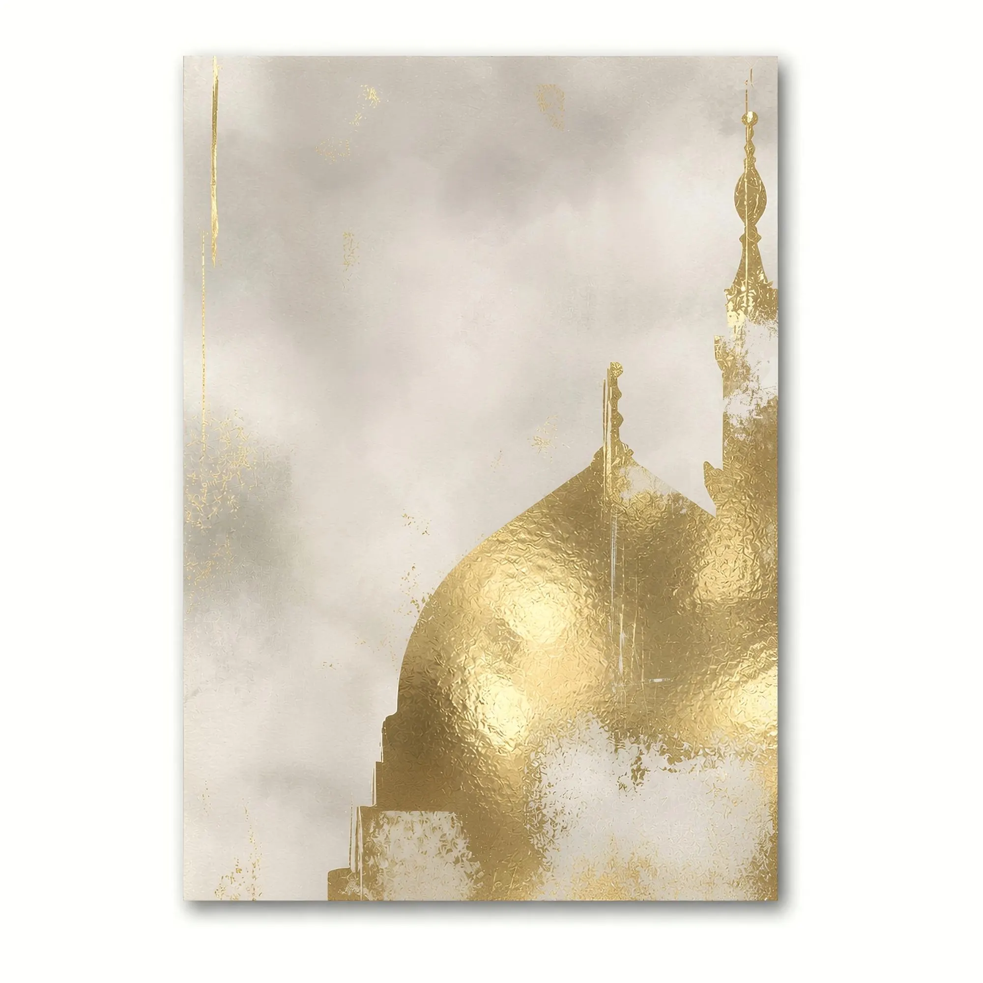 Gold Foil Islamic Wall Art, Masjid An Nabawi Print, Madinah Mosque Wall Art, Islamic Home Decor, Muslim Gift - image 5