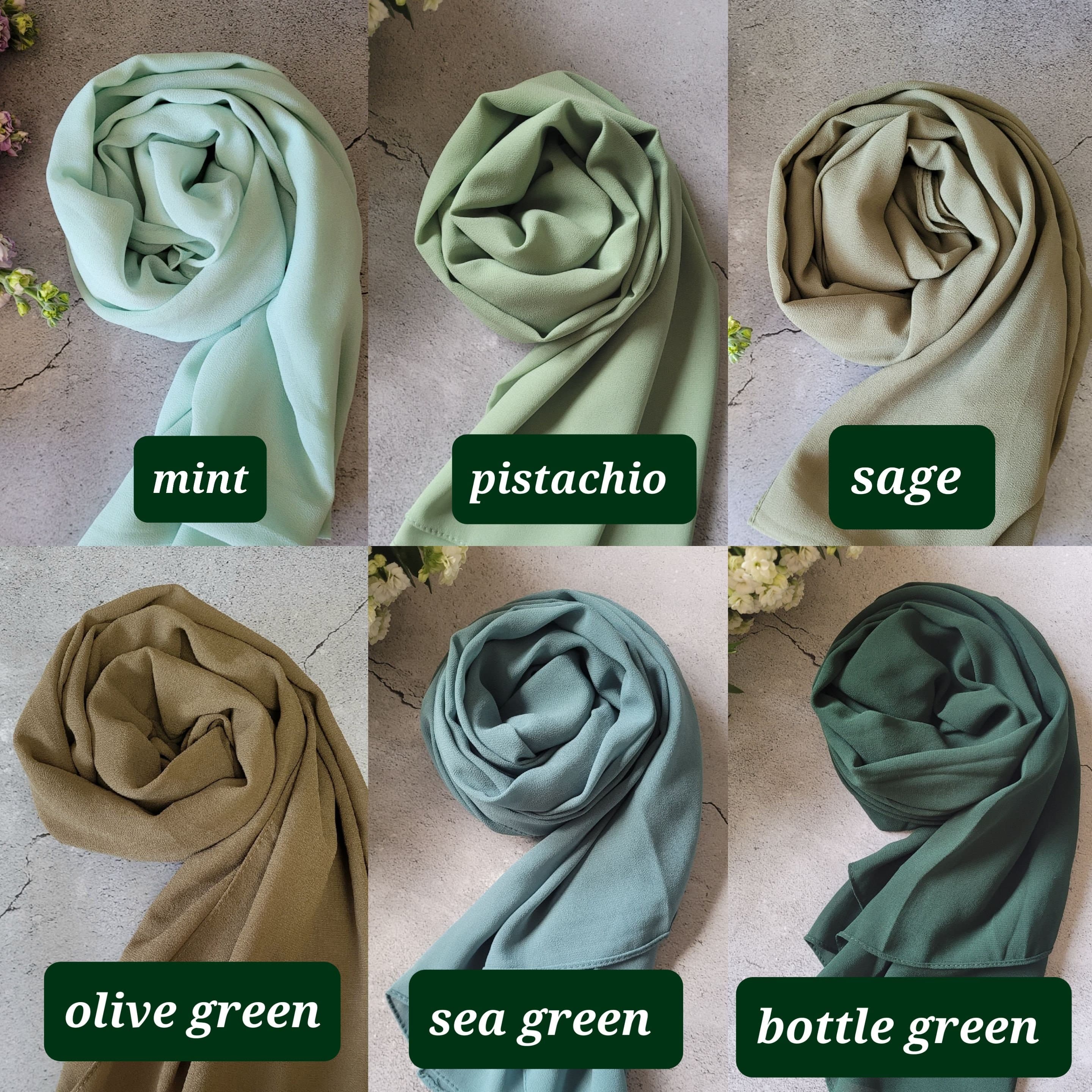 Chiffon Hijab scarves dubai hijab,  Sarong Shawl Plain Wrap Georgette crepe hijab, emirati, premium quality - image 4