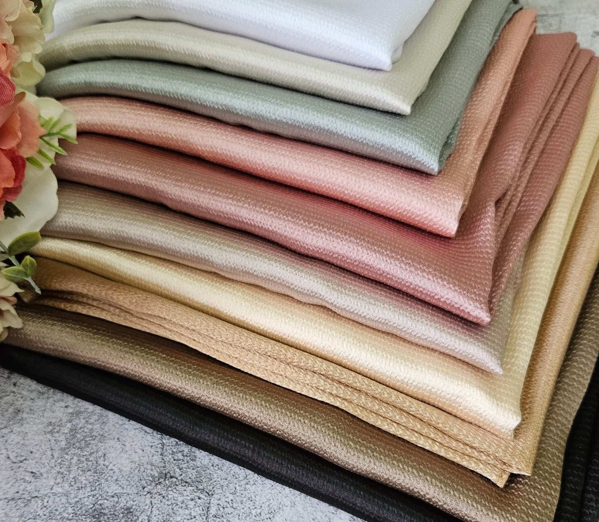 HIJAB SATIN Textured premium hijab luxury eid gift for her hijab umrah special occasions wedding hijab