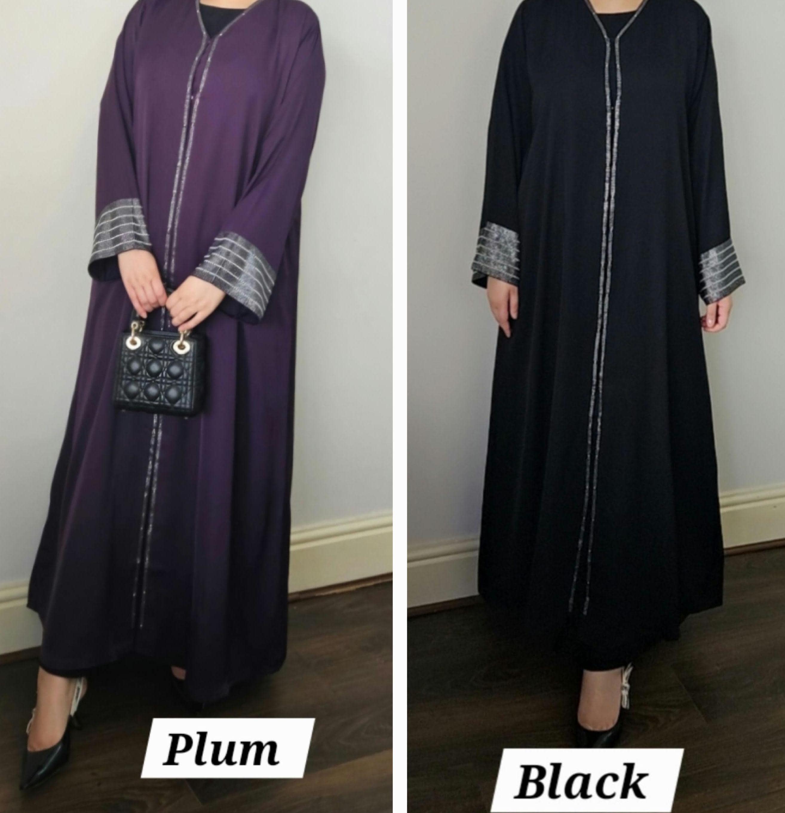 ABAYA Dubai open style dimante work modest dress maxi dress gifts for her eid party wedding eid gift umrah gift