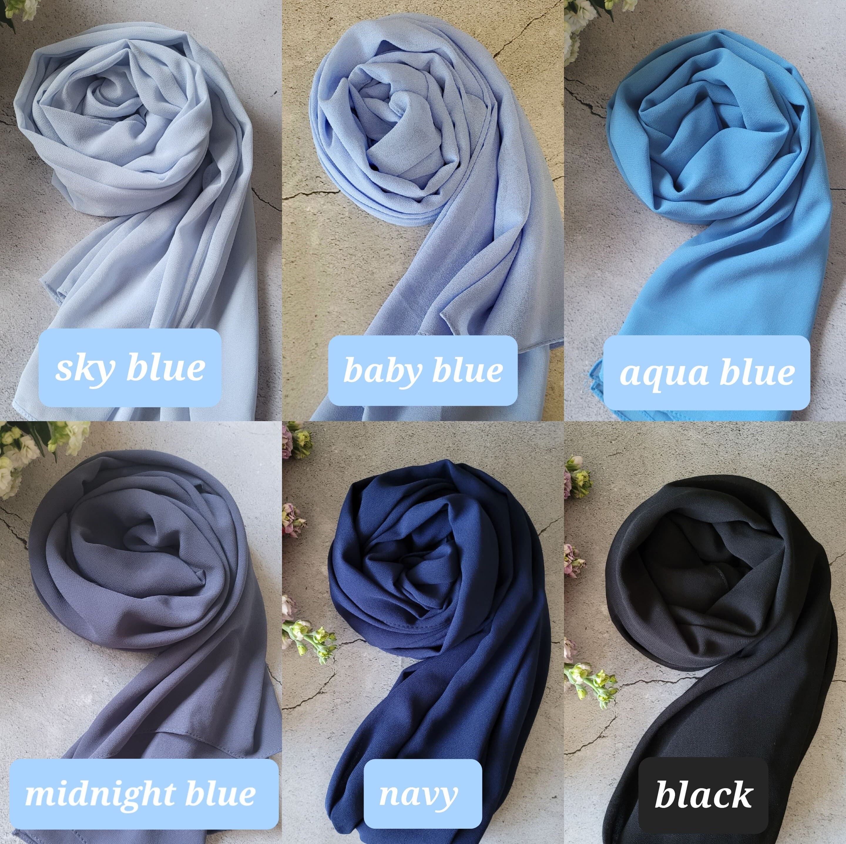 HIJAB Chiffon Scarves shawl Hijab, Dubai hijab,  Sarong Shawl Plain Wrap Georgette crepe hijab emirati headwrap gift for her Hijab set - image 4