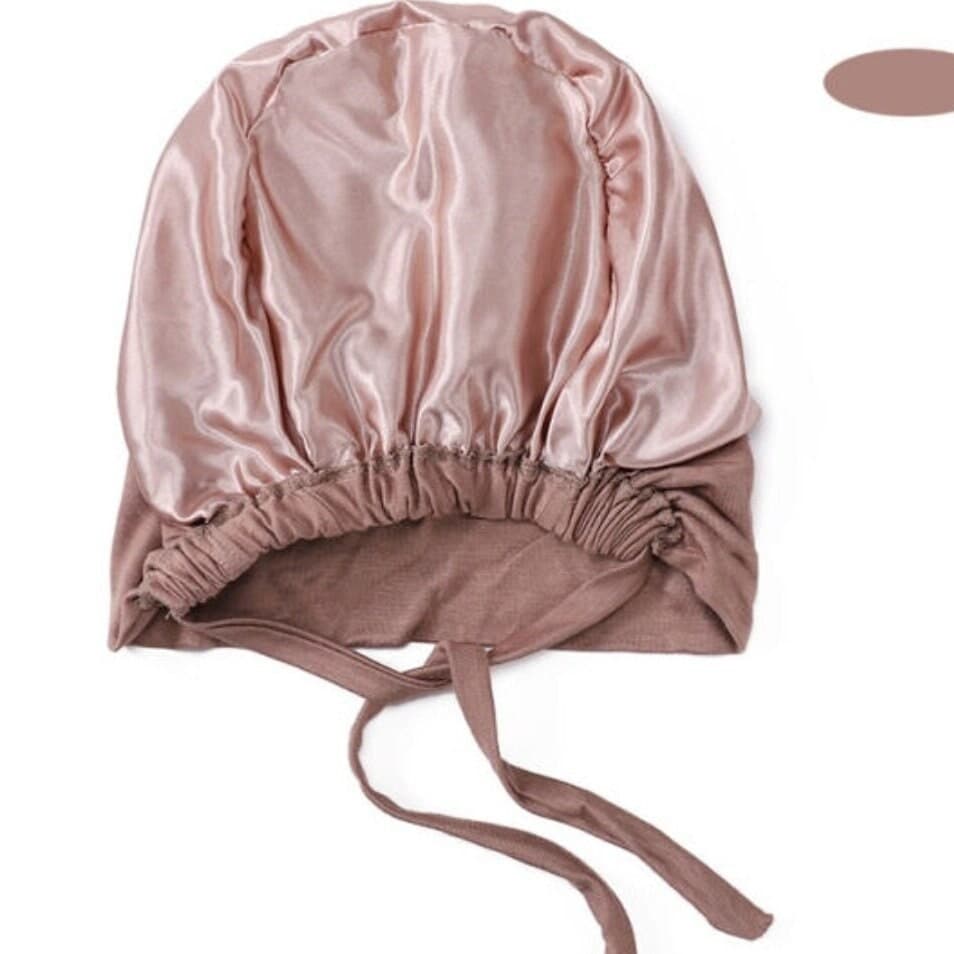 Satin lined undercap Hijab scarf, satin sleep cap, silk undercap, chemo bonnet, satin lined turban, satin hijab cap,