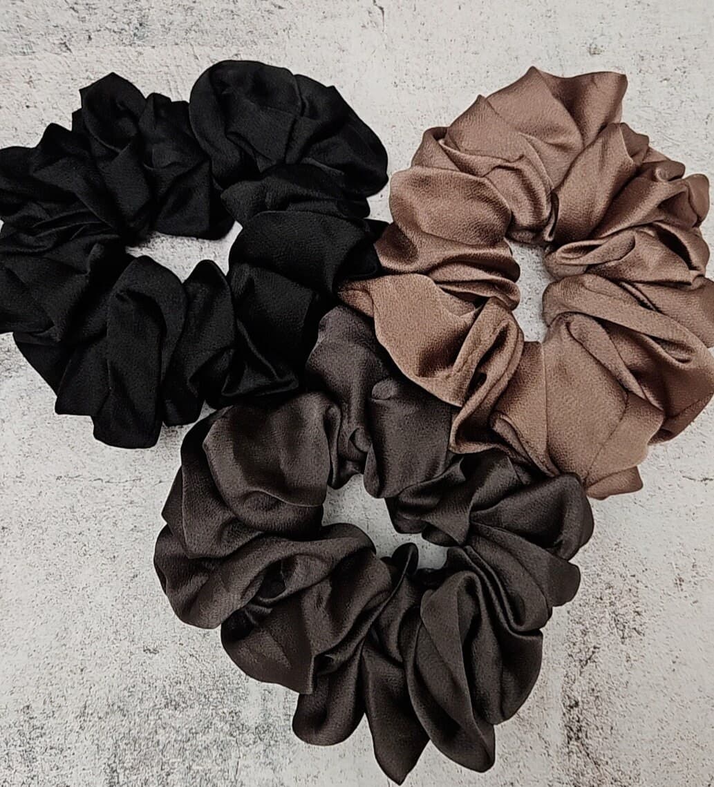 SATIN scrunchie LARGE, hijab scrunchie, tie hair scrunchie, large hijab scrunchie, volume scrunchie, gifts for her, bridesmaid scrunchie - image 5