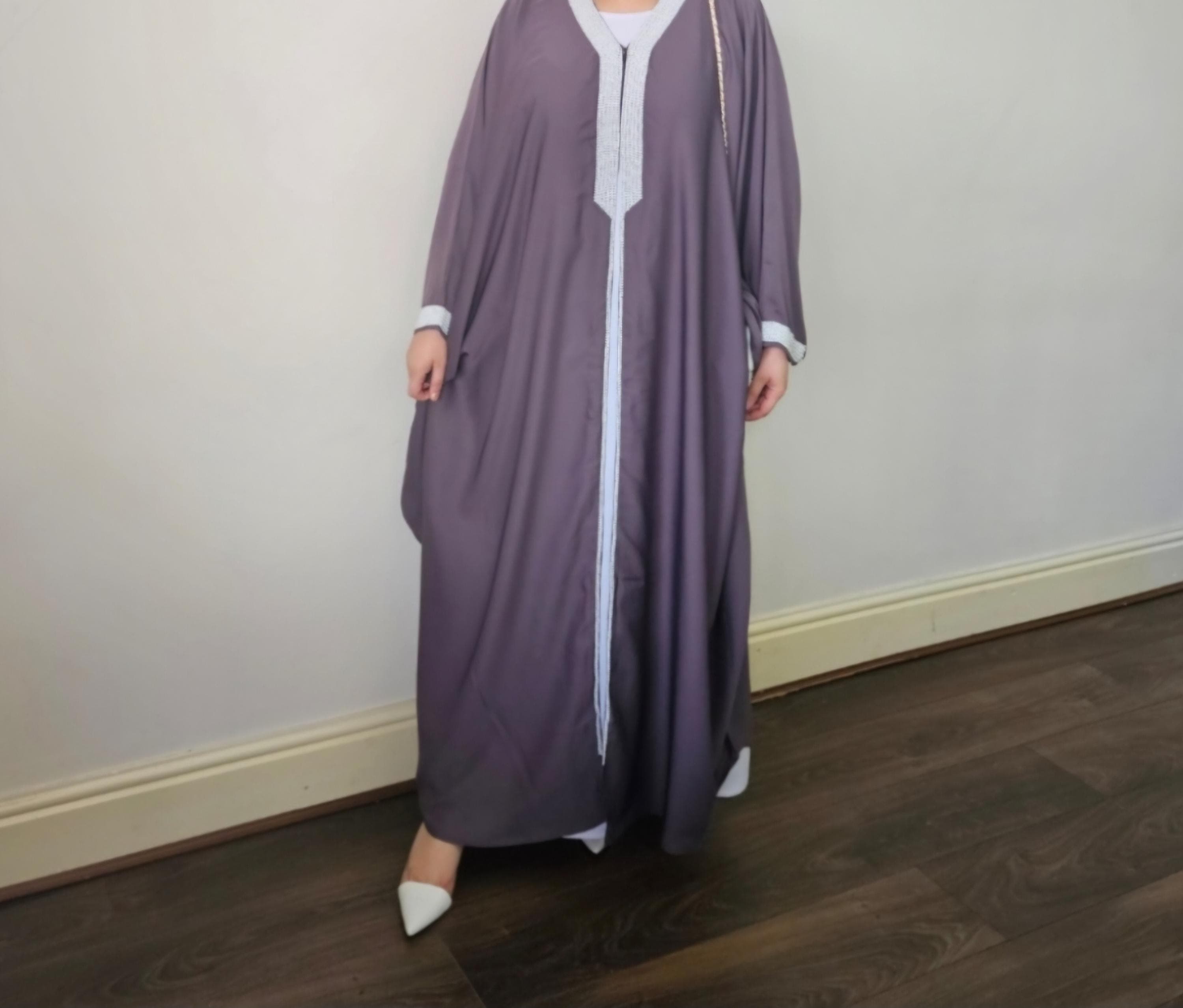 ABAYA dubai butterfly PEARL taupe open style belt abaya, hijab abaya dubai abaya open uae abaya - image 4