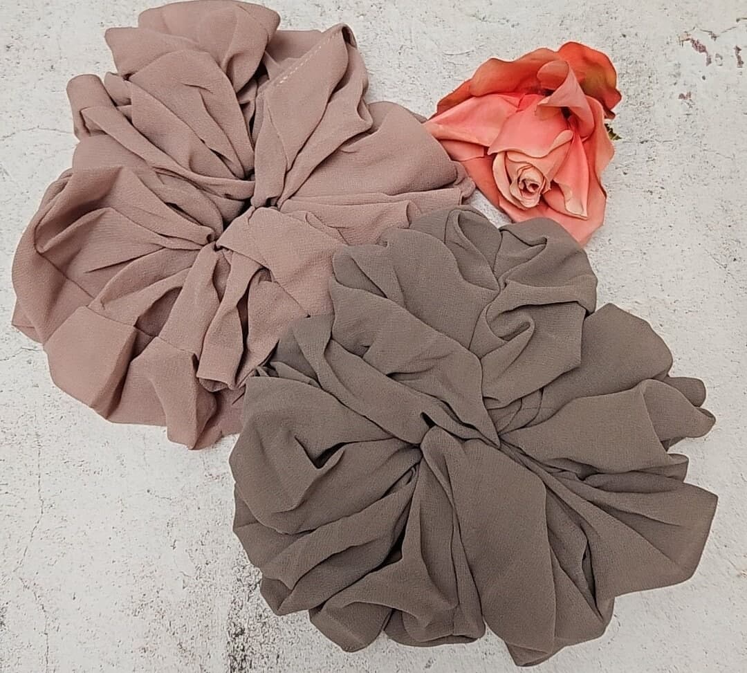 Chiffon scrunchie LARGE, chiffon hijab scrunchie, tie hair scrunchie, large hijab scrunchie, volume scrunchie