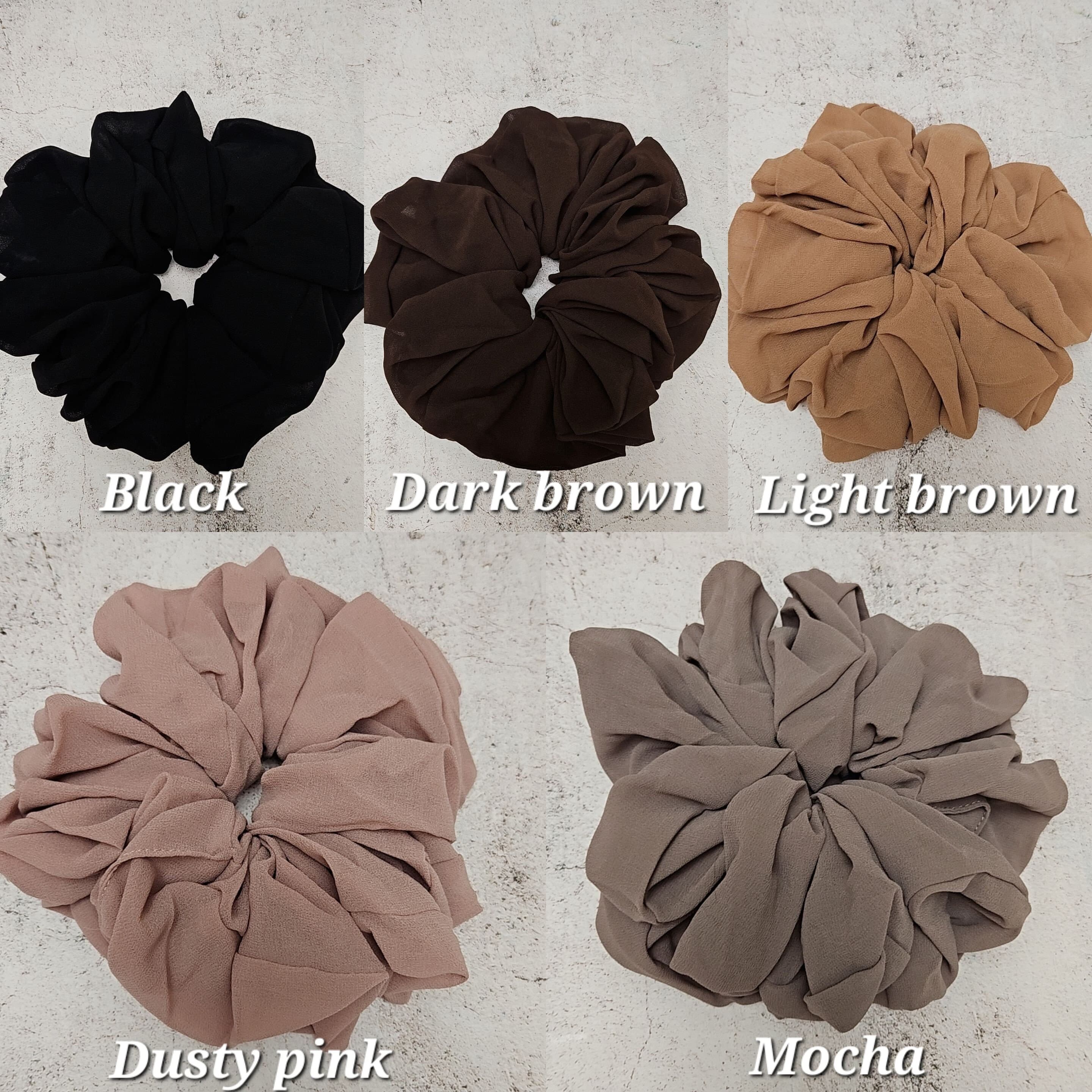 Chiffon scrunchie LARGE, chiffon hijab scrunchie, tie hair scrunchie, large hijab scrunchie, volume scrunchie - image 3