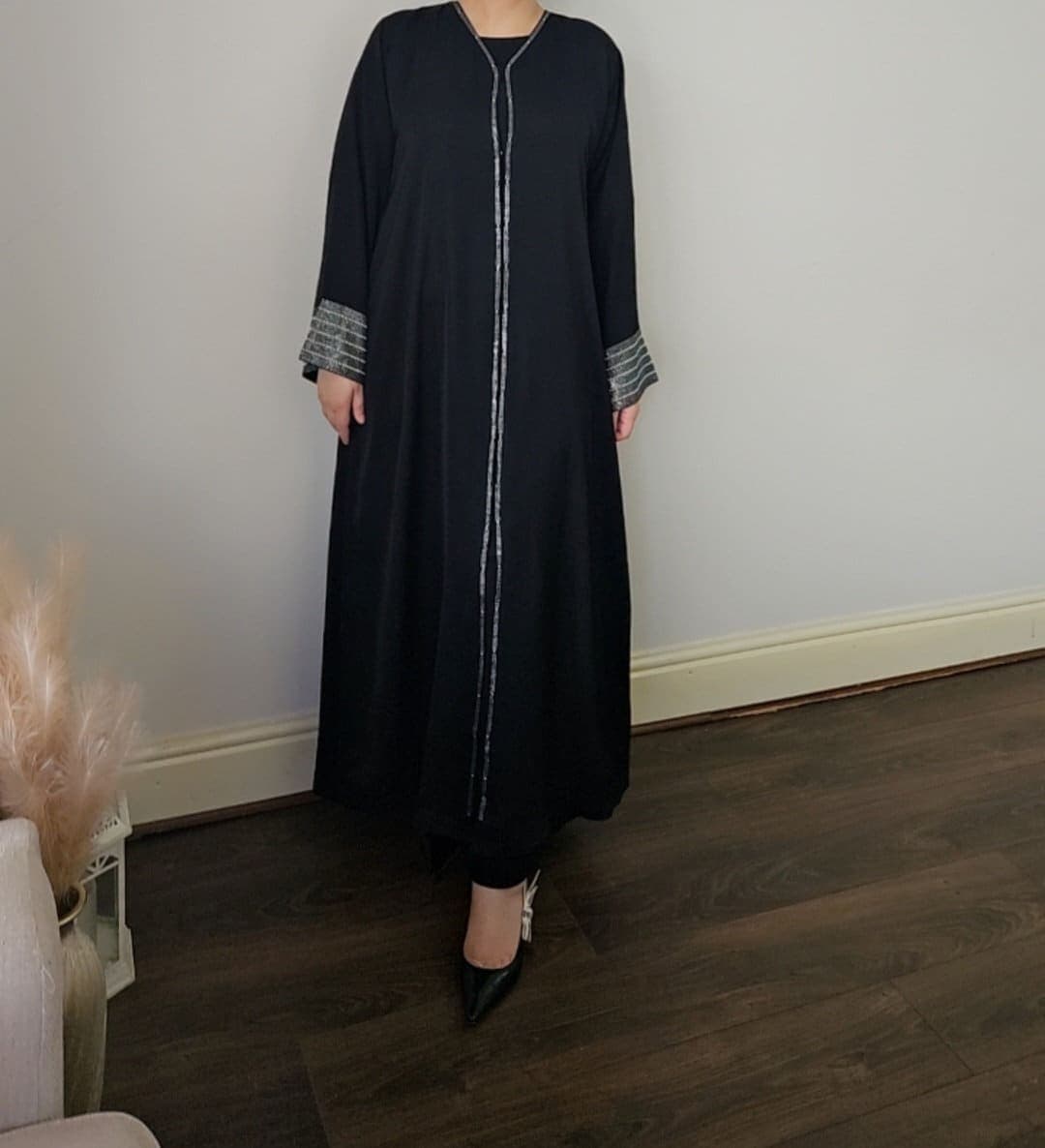 ABAYA Dubai open style dimante work modest dress maxi dress gifts for her eid party wedding eid gift umrah gift - image 4