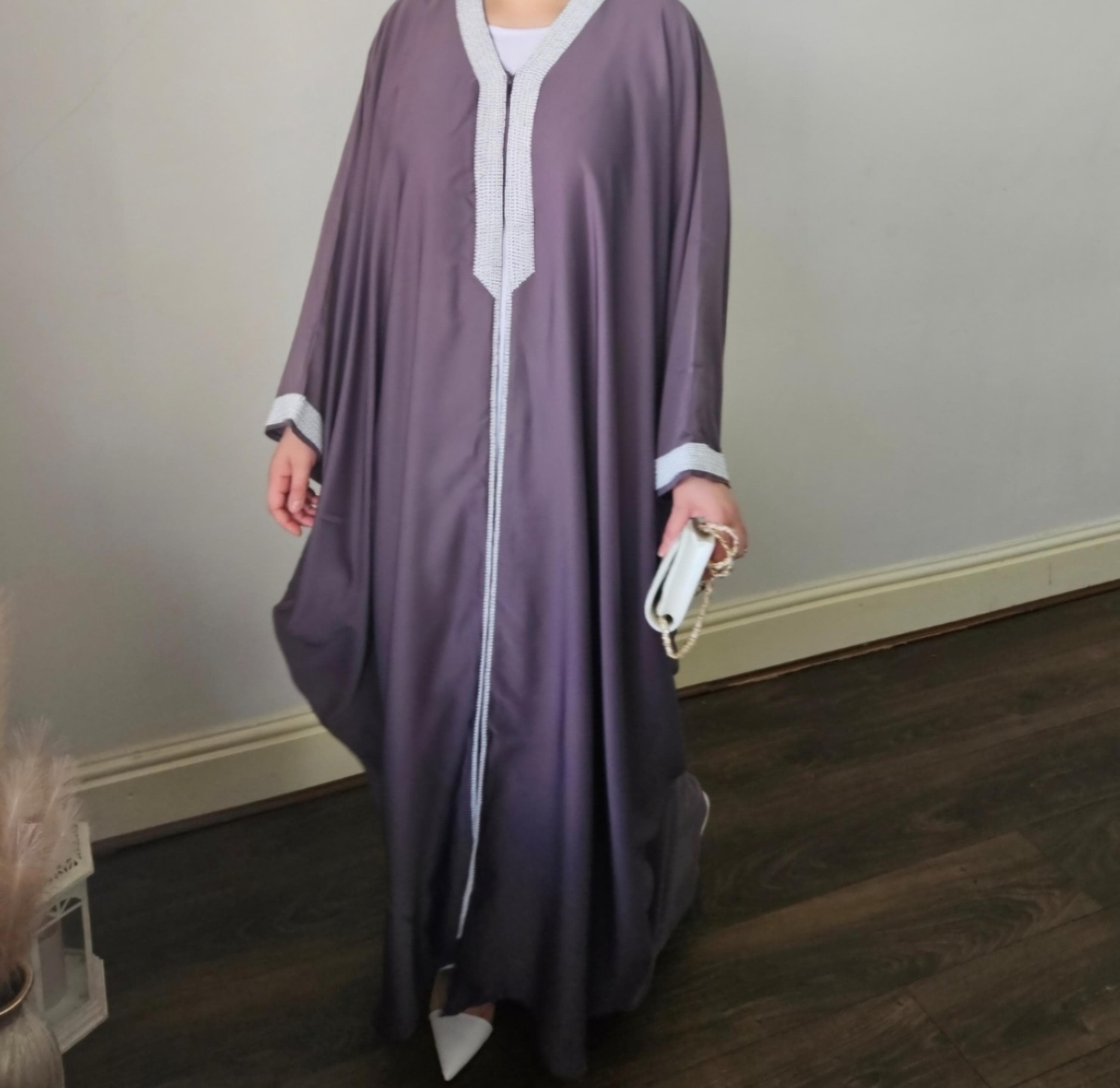 ABAYA dubai butterfly PEARL taupe open style belt abaya, hijab abaya dubai abaya open uae abaya - image 3