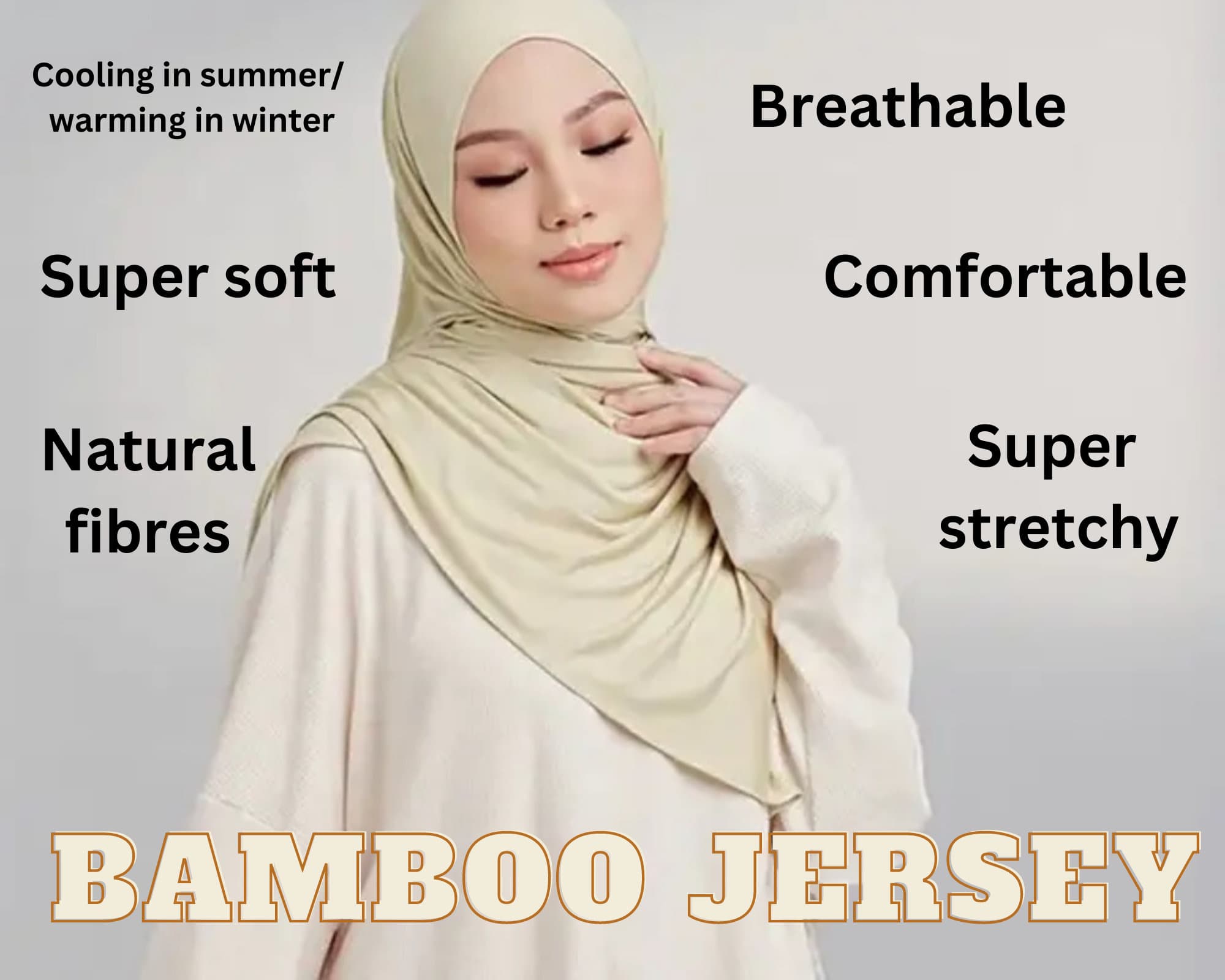 Hijab BAMBOO JERSEY scarf shawl headscarf headwrap premium quality Stretchy