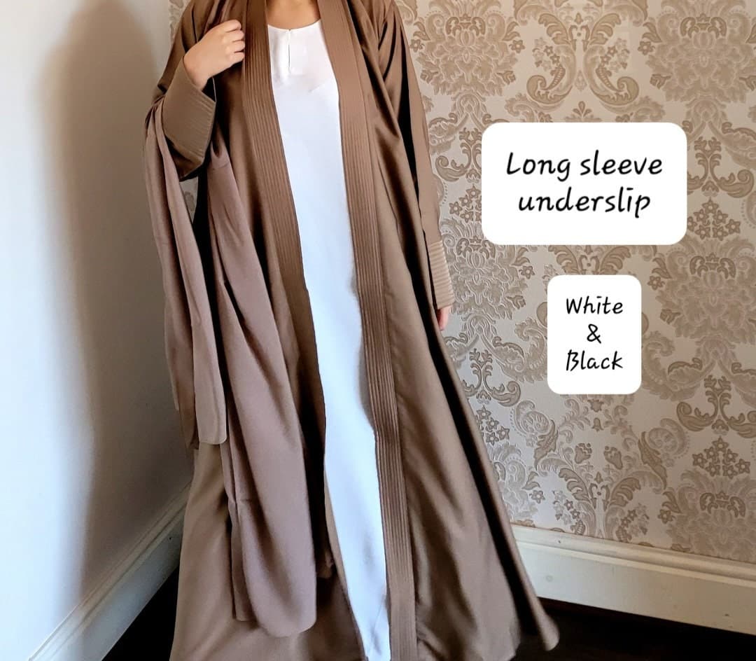 Abaya SLIP/UNDERSLIP / abaya innerslip white| LONG sleeve long slip dress | abaya dress for women | abaya dubai | maxi dress |eid gift |