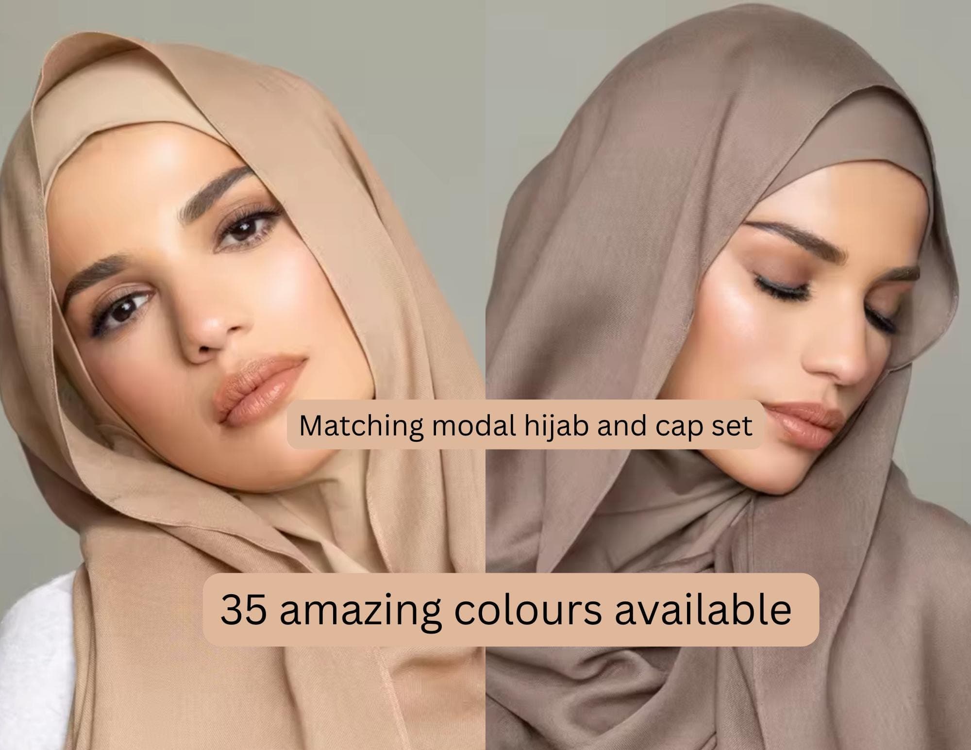MODAL HIJAB & CAP set modal scarves and undercap jersey set shawl matching set premium dubai hijab emirati hijab gift set, jersey set