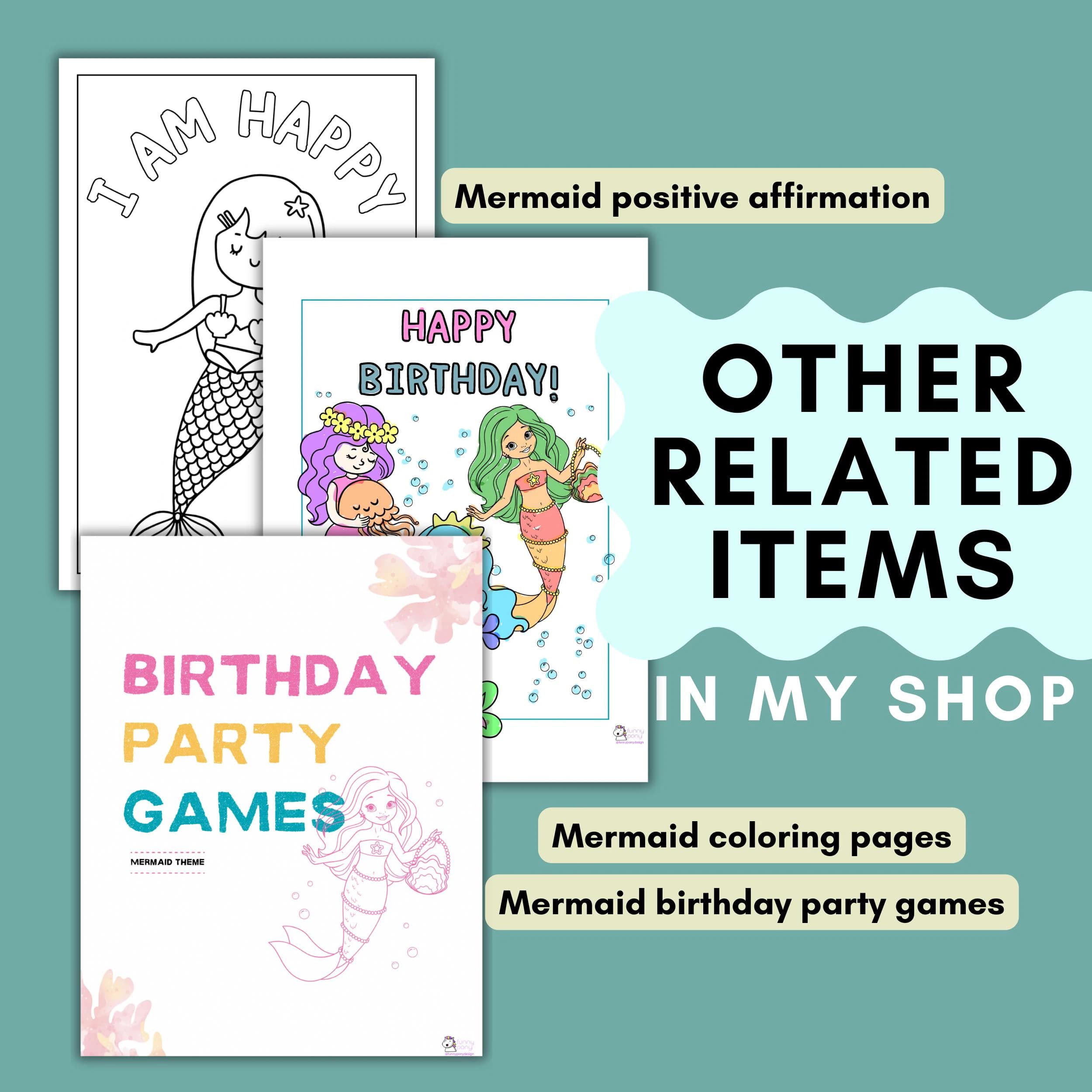 Mermaid birthday party printable