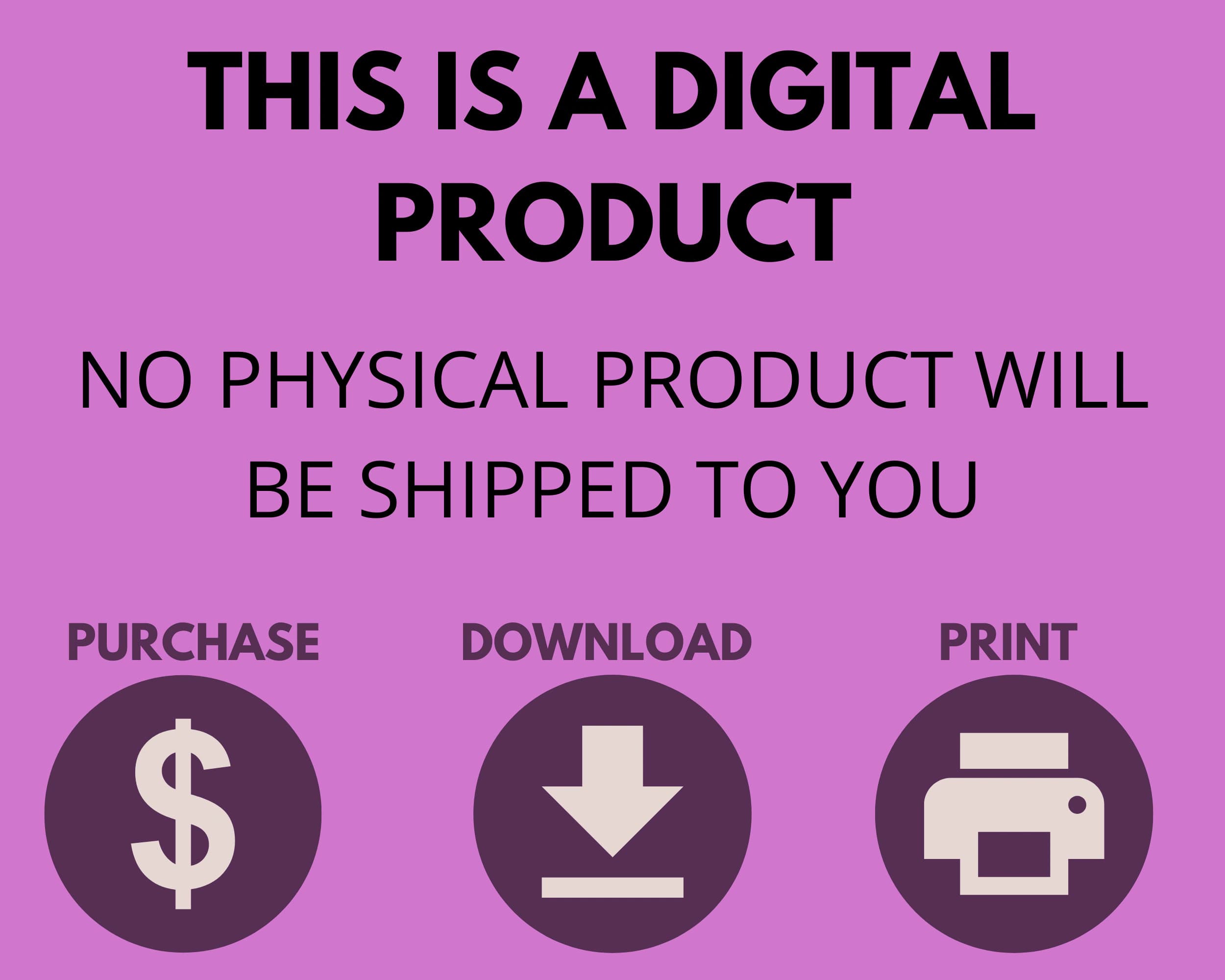 A disclaimer that this is a digitalproduct