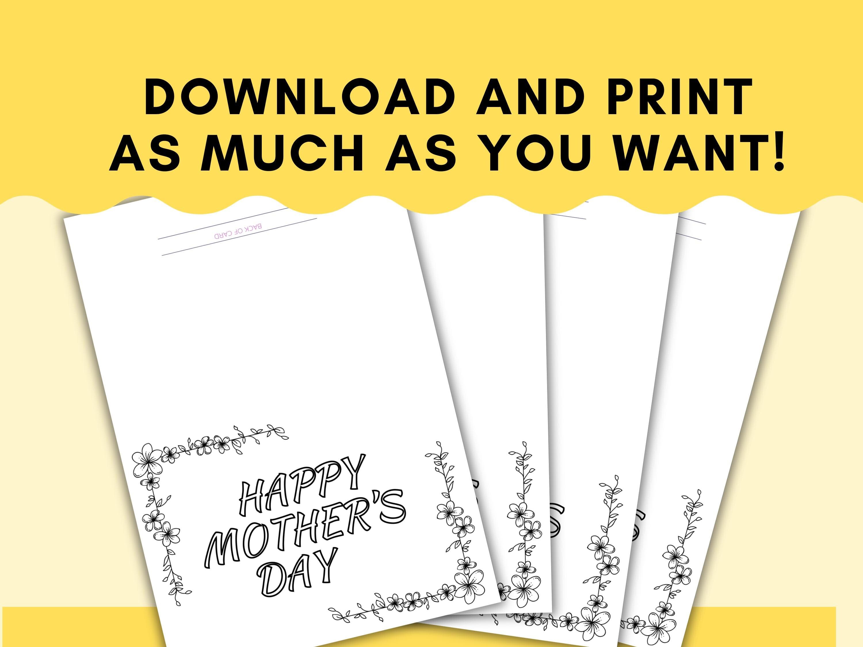 page download instant, instant digital gift, gift idea mom, mom thank you, kids coloring gift