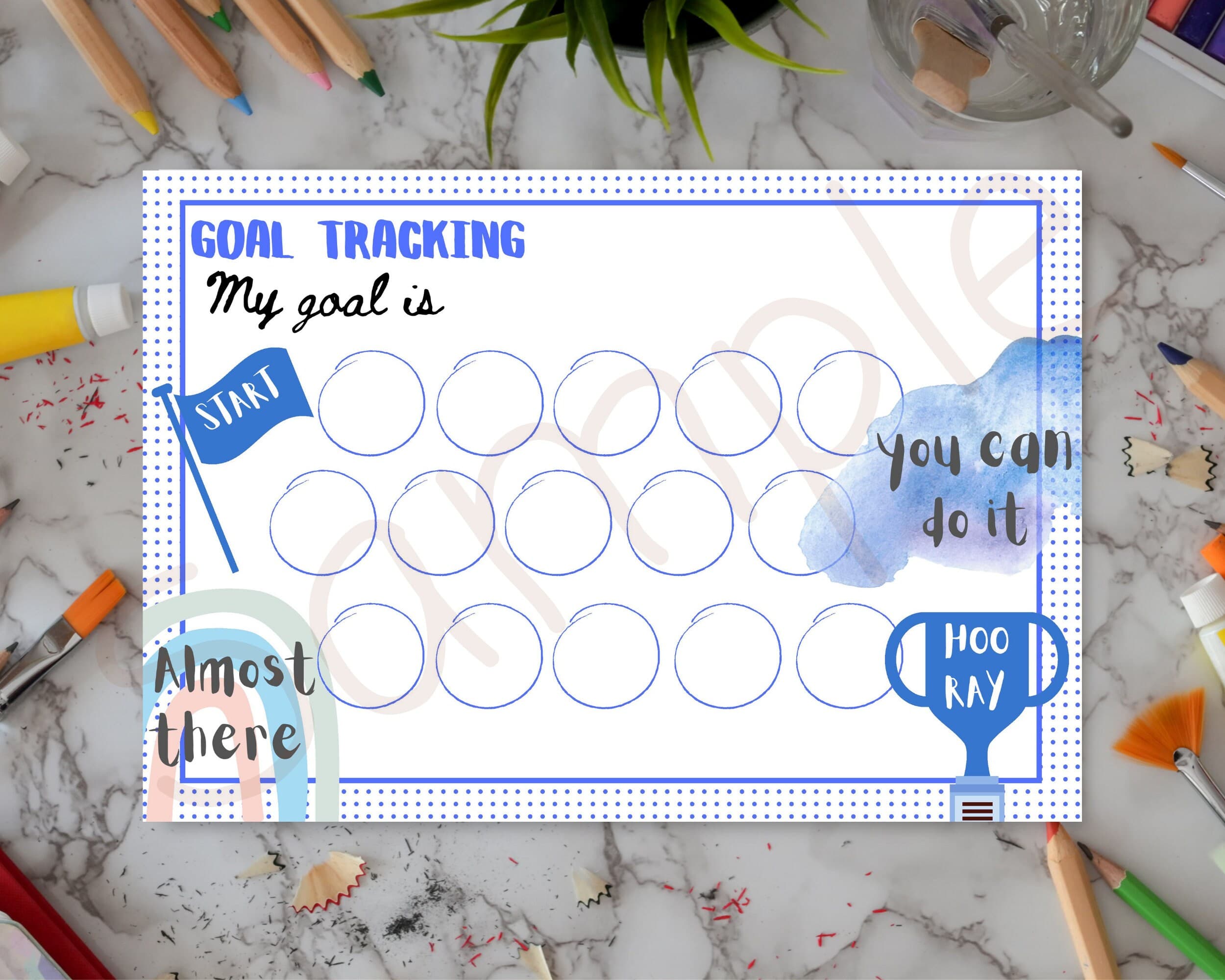 Kids Goal Tracking Chart Printable, School Activity Planner (Digital Download) - image 3