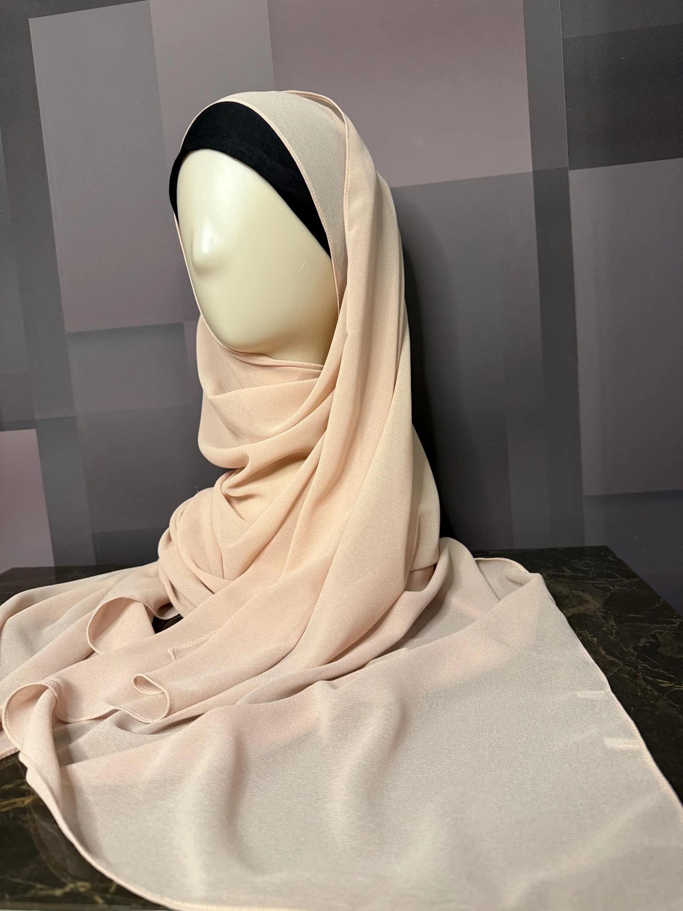 Plain Bubble Chiffon Hijab Shawl Wrap headscarf for daily wear - image 3