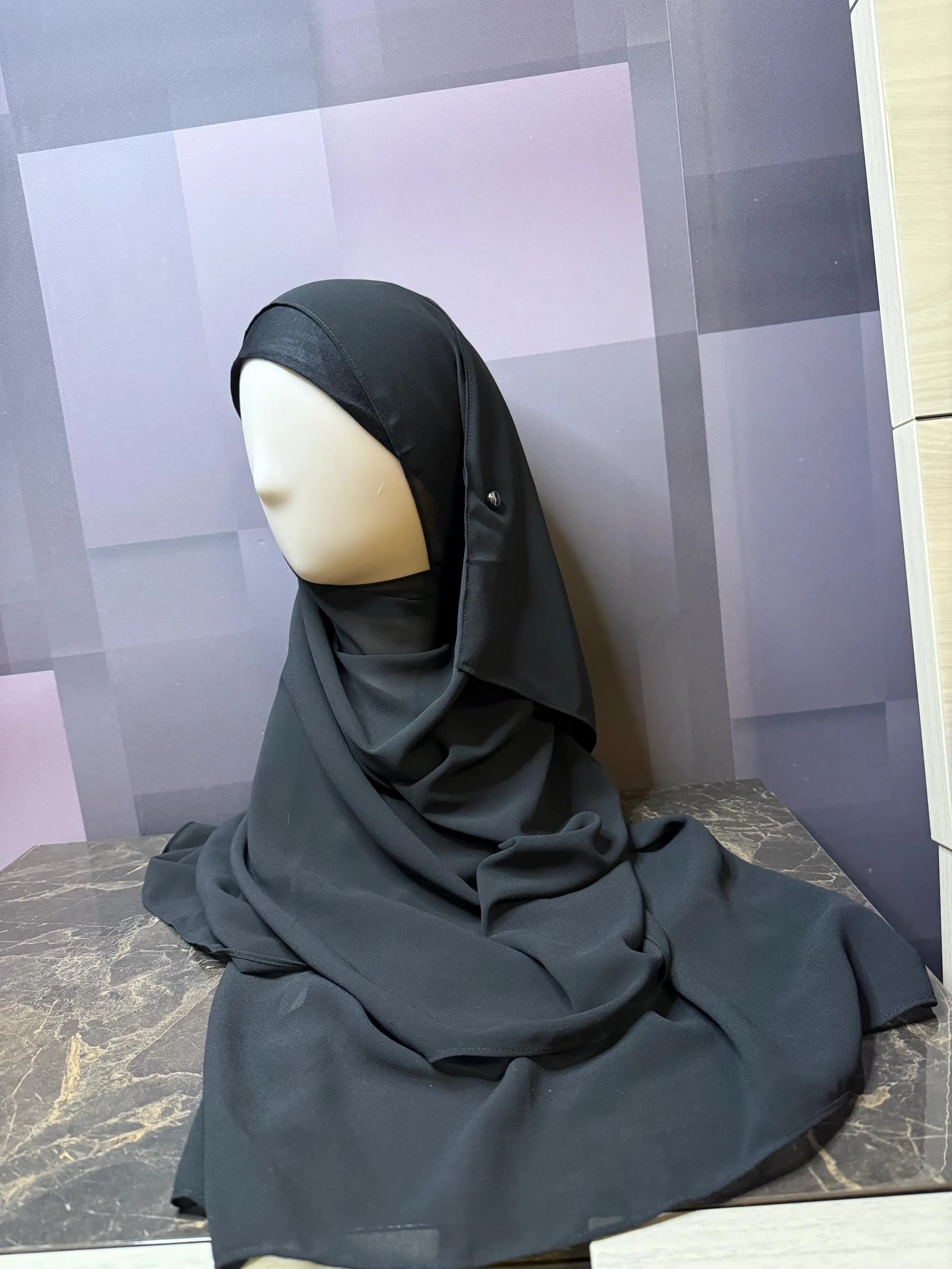 Plain Bubble Chiffon Hijab Shawl Wrap headscarf for daily wear