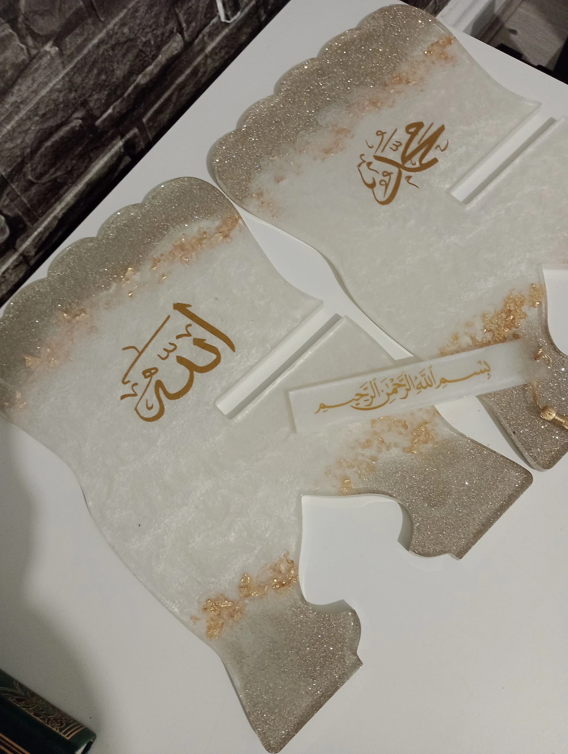 resin Stand,HANDMADE Resin Quran Stand with bookmark ,Resin Quran Holder, Book Holder, Islamic Gifts Portable Sturdy Lightweight Bookstand