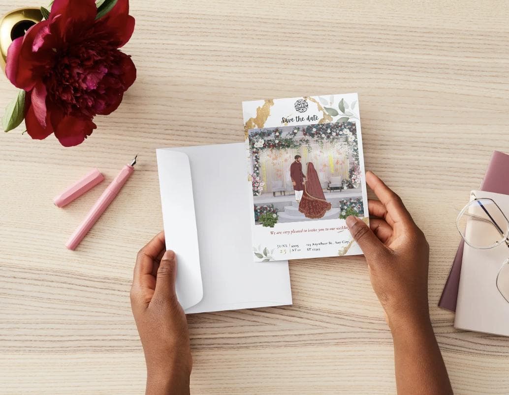 Muslim Nikkah Wedding Invitation: Bride & Groom (Digital Card) - image 5