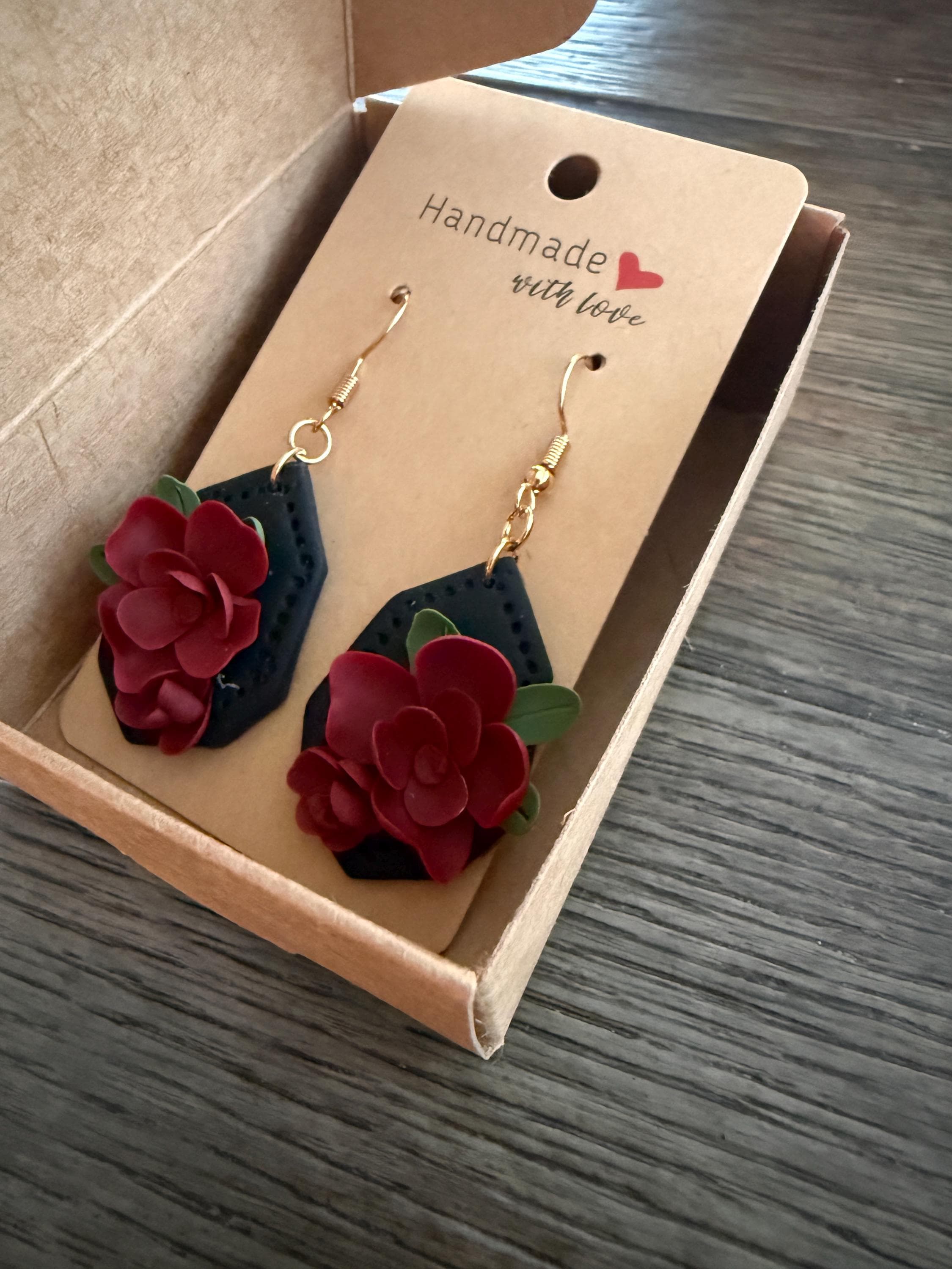 Mother's Day best roses-polymer clay earrings-handcrafted-Best gift ideas - image 4