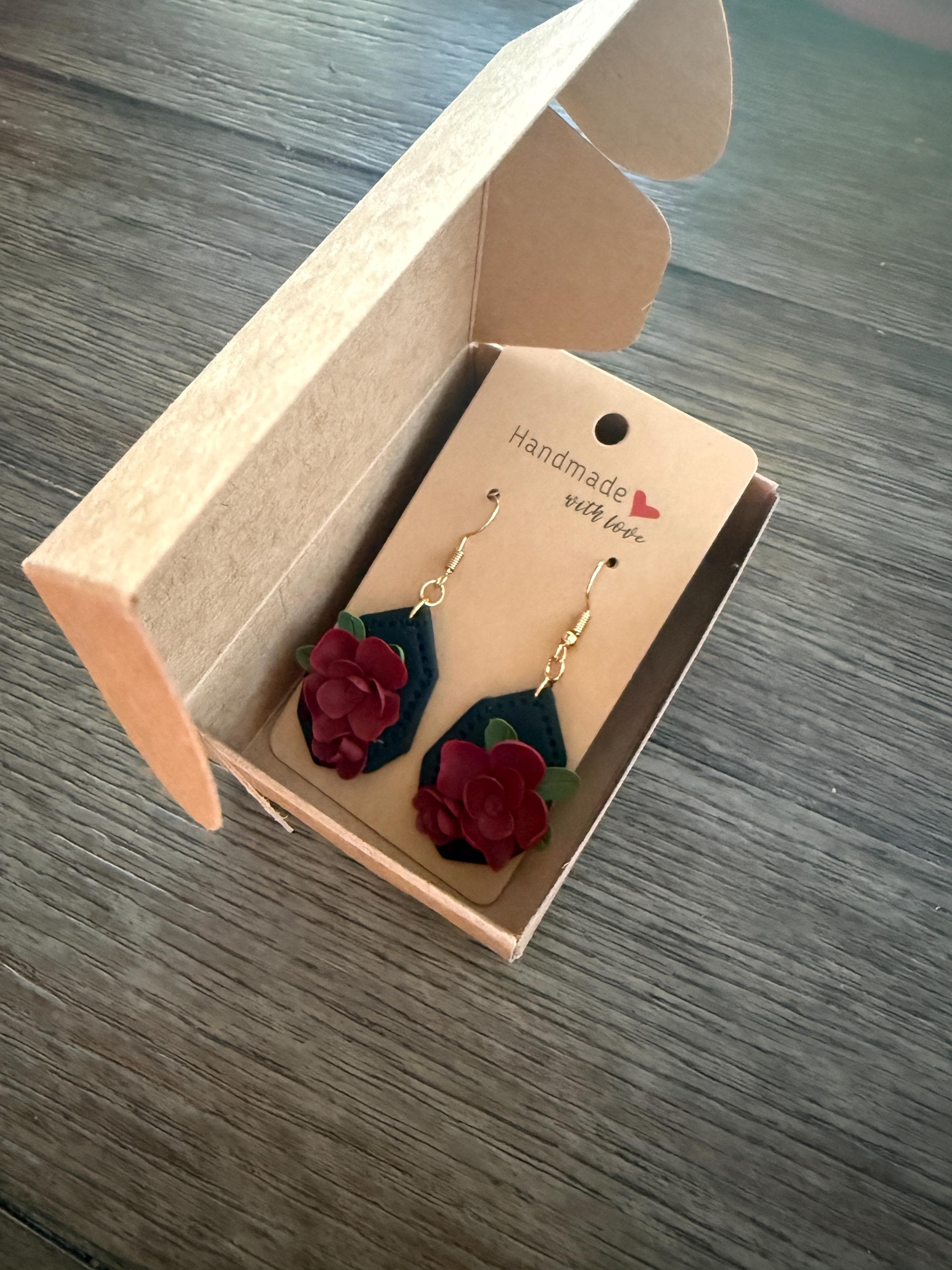 Mother's Day best roses-polymer clay earrings-handcrafted-Best gift ideas - image 3