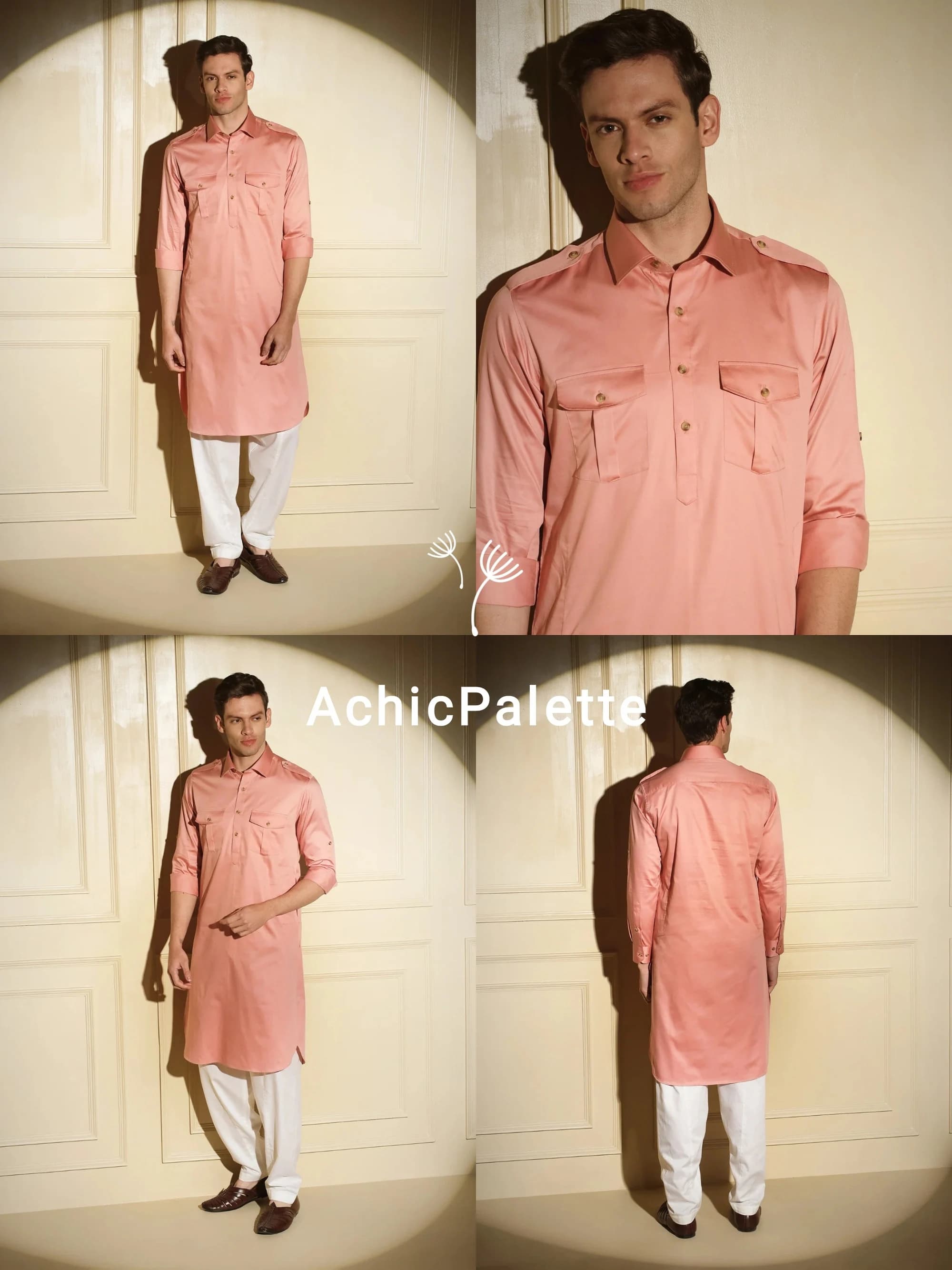 Handmade Cotton Pathani Kurta Shalwar Set: Indian Bollywood Style - image 5