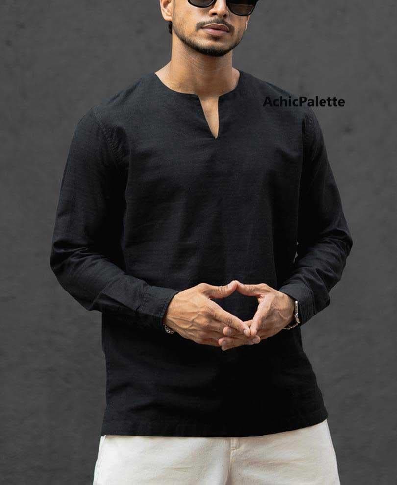 Mens Short Sleeve Cotton Kurta: Indian Wedding Shirt - image 4
