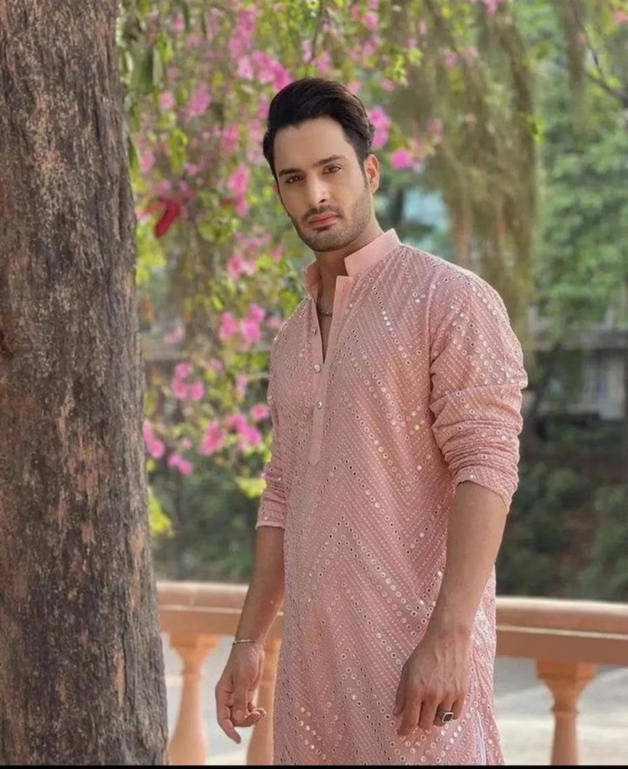 Boys Blue Chikankari Kurta Pajama Set: Indian Wedding Outfit - image 5