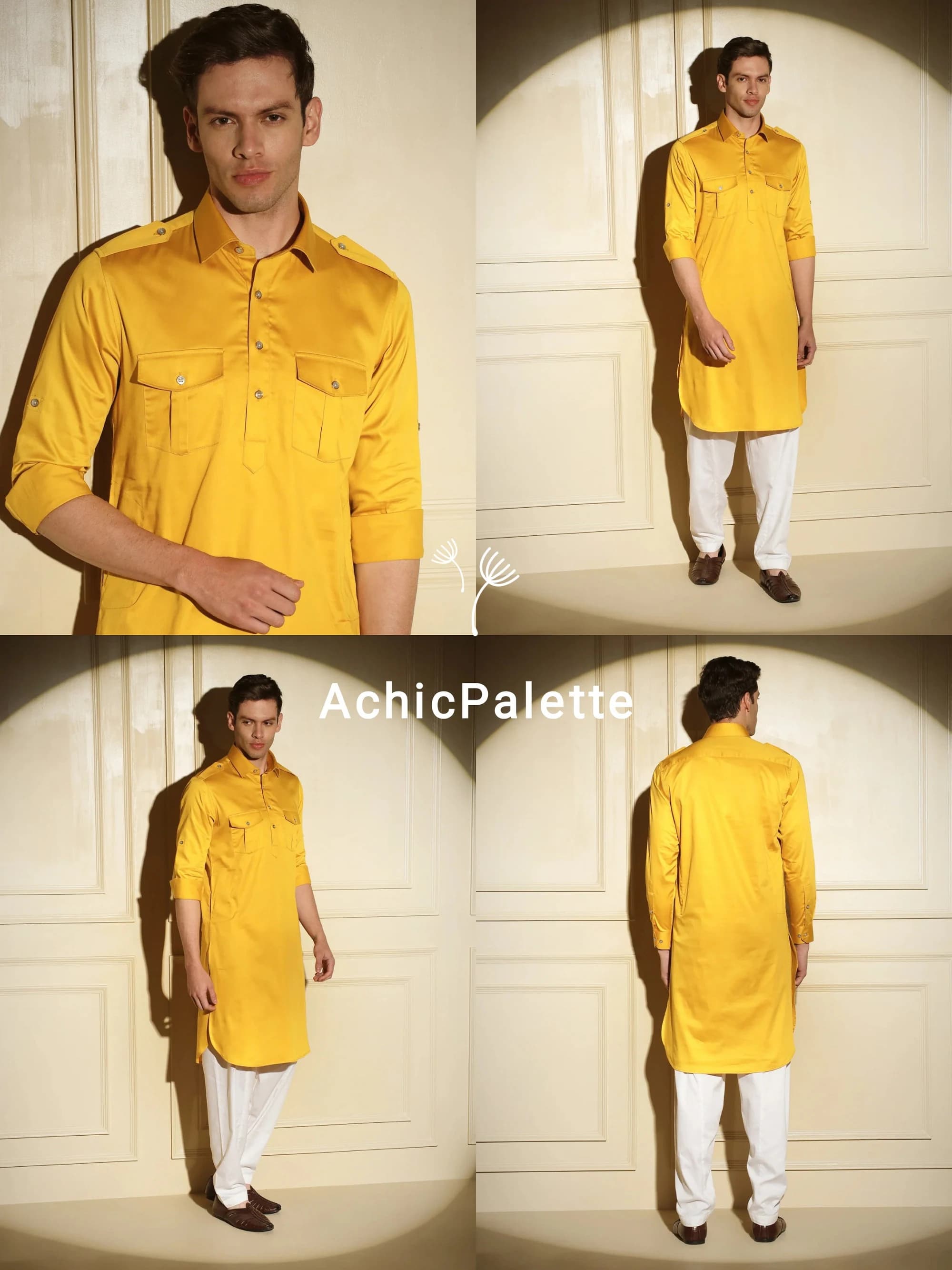 Handmade Cotton Pathani Kurta Shalwar Set: Indian Bollywood Style - image 2