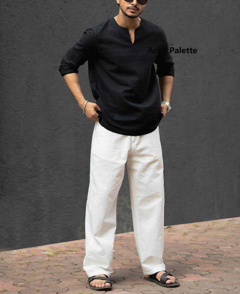Mens Short Sleeve Cotton Kurta: Indian Wedding Shirt - image 5