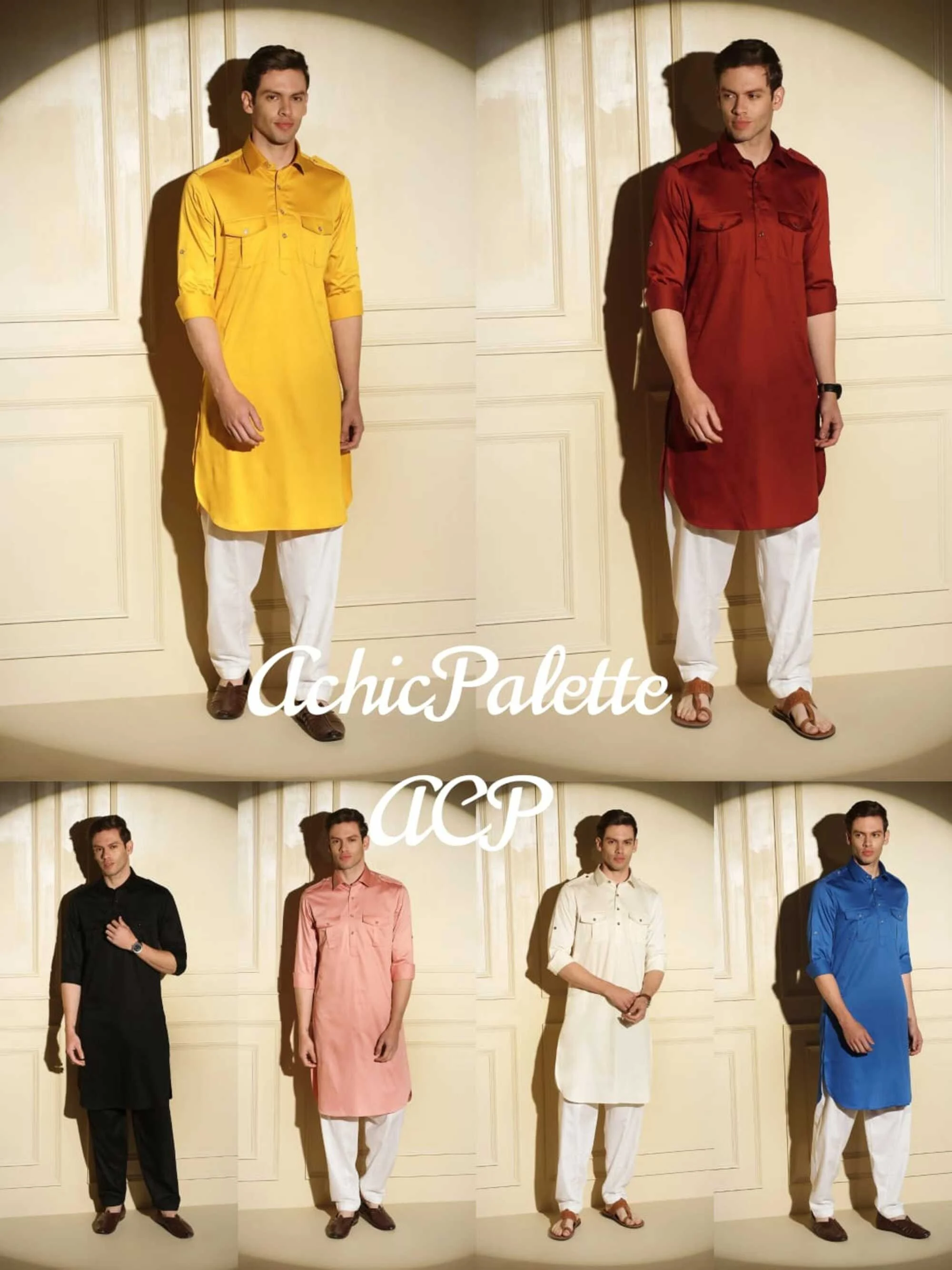 Handmade Cotton Pathani Kurta Shalwar Set: Indian Bollywood Style - image 3