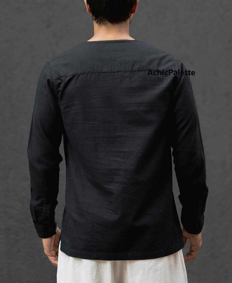 Mens Short Sleeve Cotton Kurta: Indian Wedding Shirt - image 2