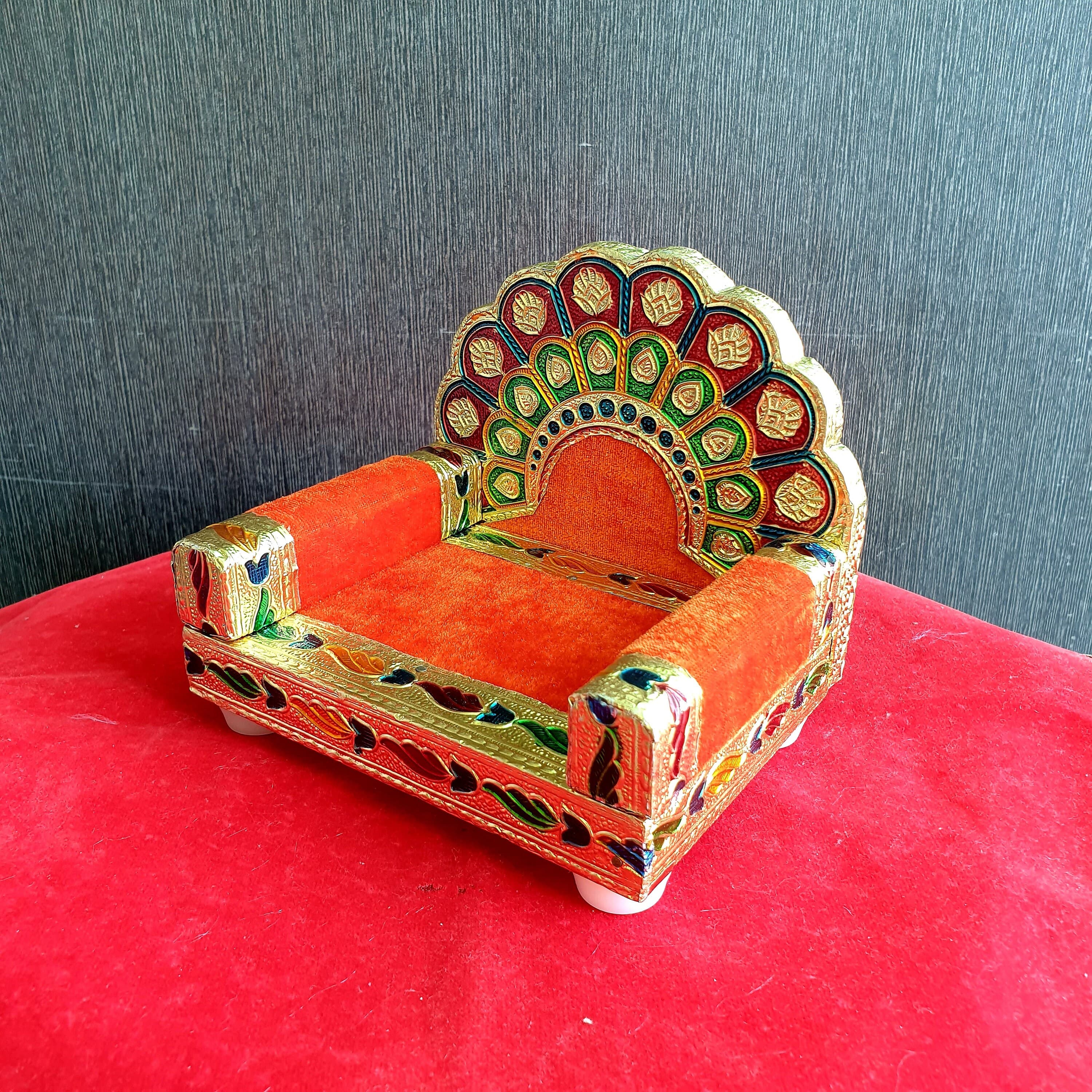 singhasan for laddu gopal , singhasan for god , singhasan for ganpati , chowkis , wooden , laddu gopal , bajot , bethak , wooden singhasan for god , minakari , handicraft , vyasasana for god , singhasan , laddu gopal jhula, laddu gopal dress