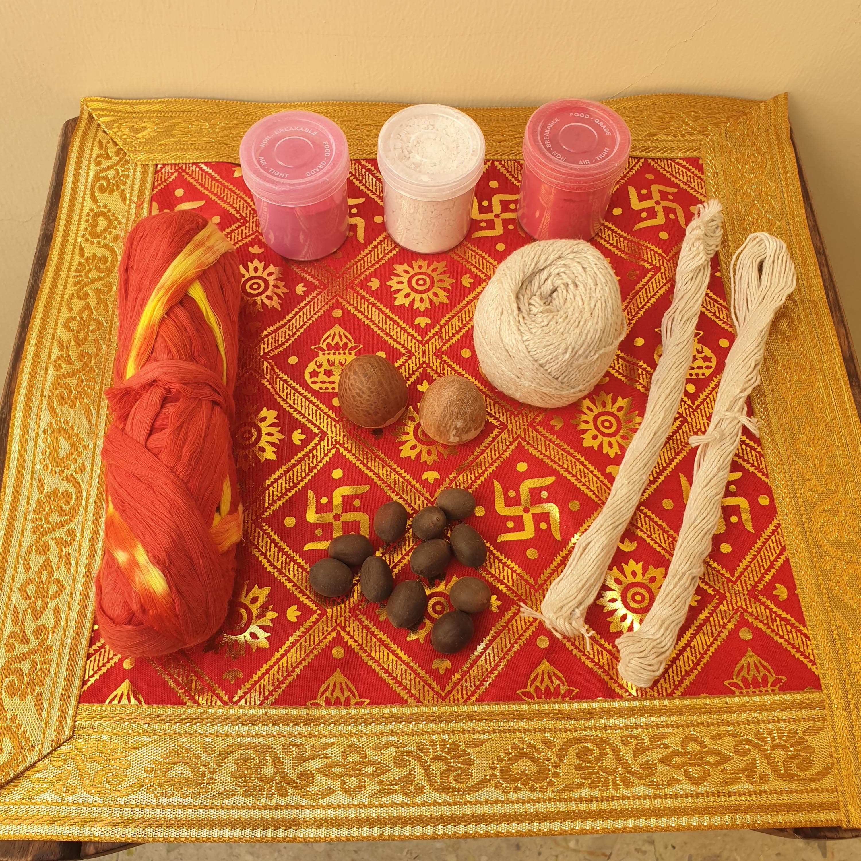 hindu pooja items,
diwali pooja,
pooja kit,
indian puja items,
silver pooja idols,
raksha sutra,
kalawa,
abil gula kumkum,
all in one pooja kit,
worship and prayer,
chundari,
janeu,
sutar dhaga,