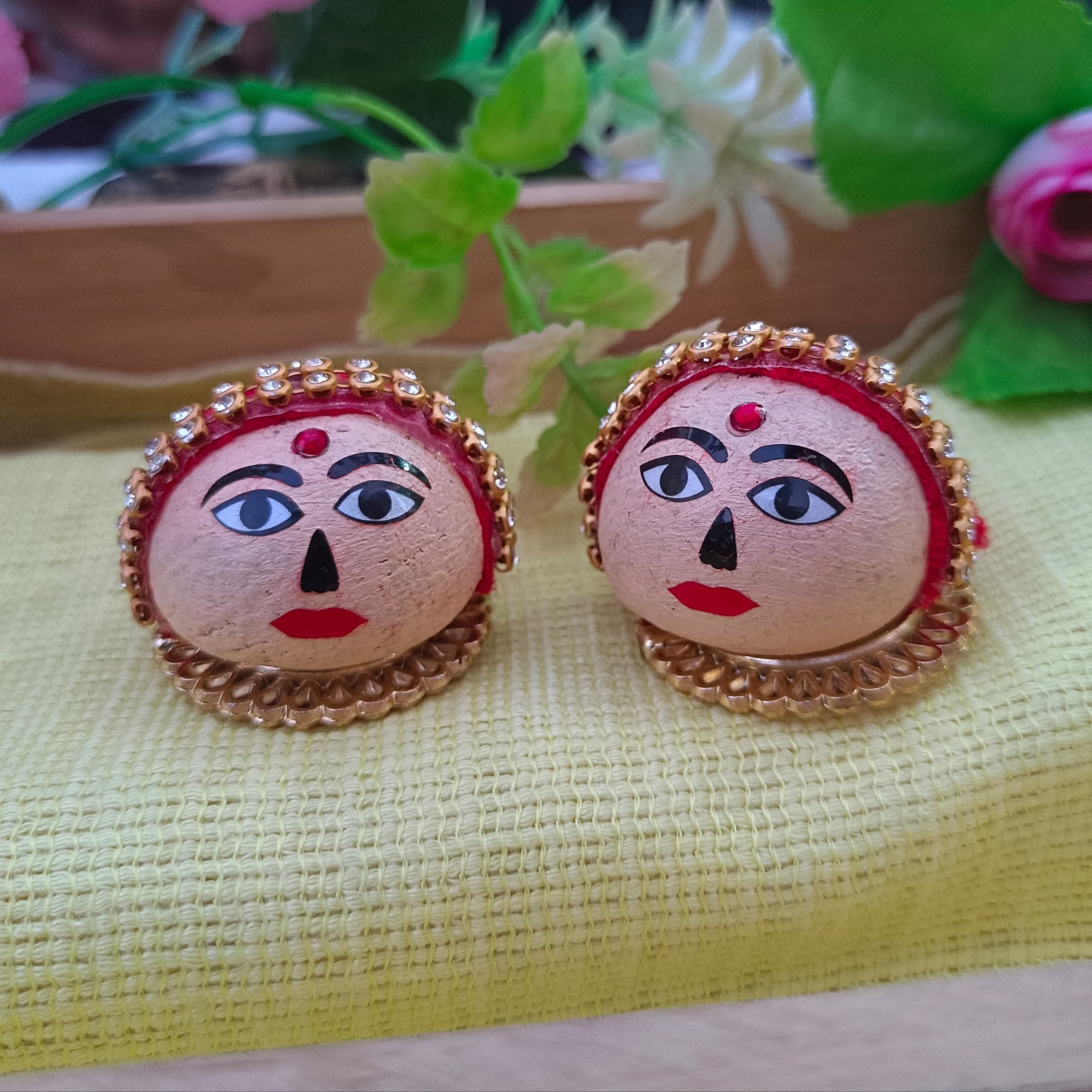 Goddess Riddhi Siddhi Betel Nut Idols: Hindu Temple Decor