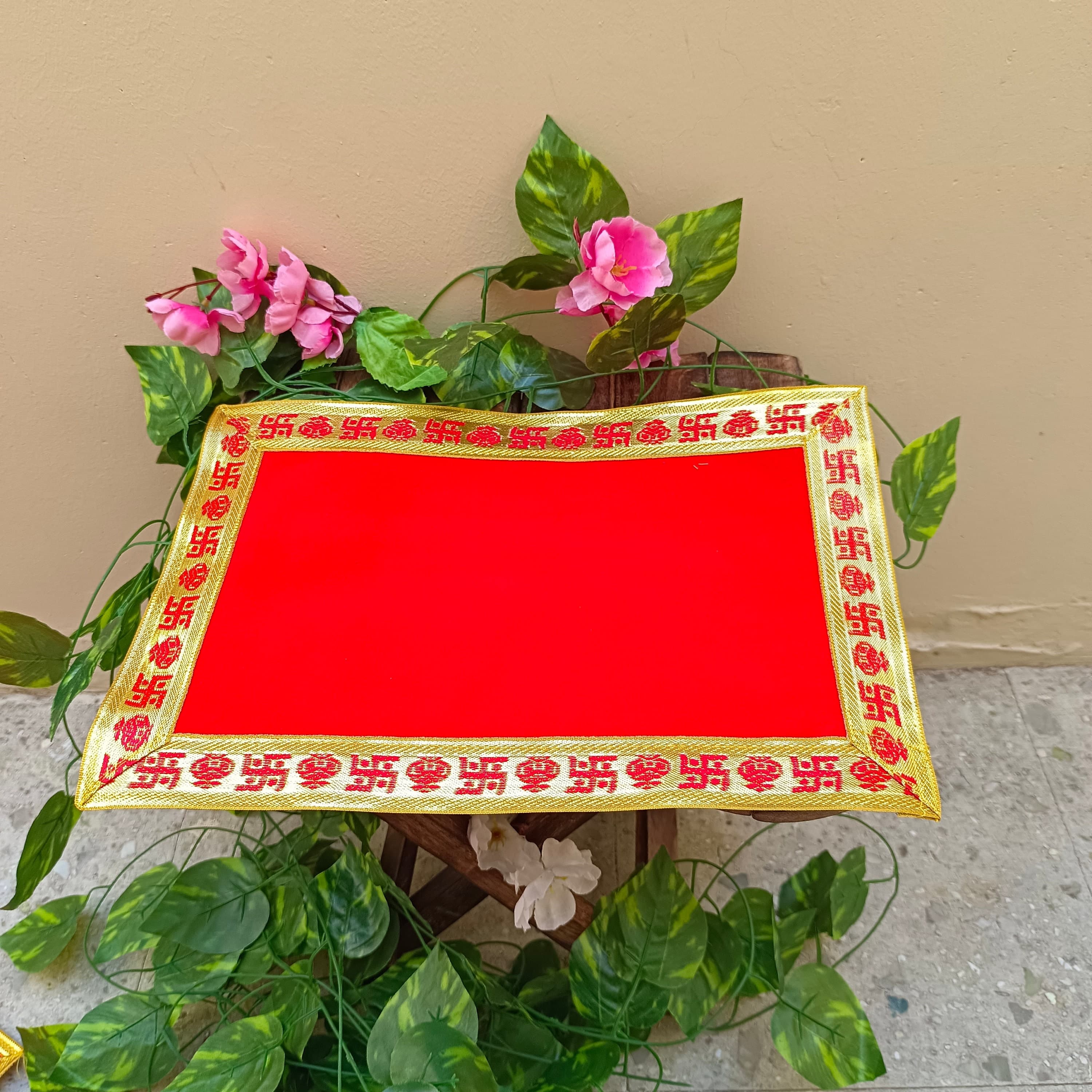 pooja aasan, pooja backdrop cloth, altar cloth, prayer mat, rugs, temple décor, pooja cloths, pooja décor, aasan for chowki, aasan, laddu gopal dress,
pooja accessories, pooja mandir