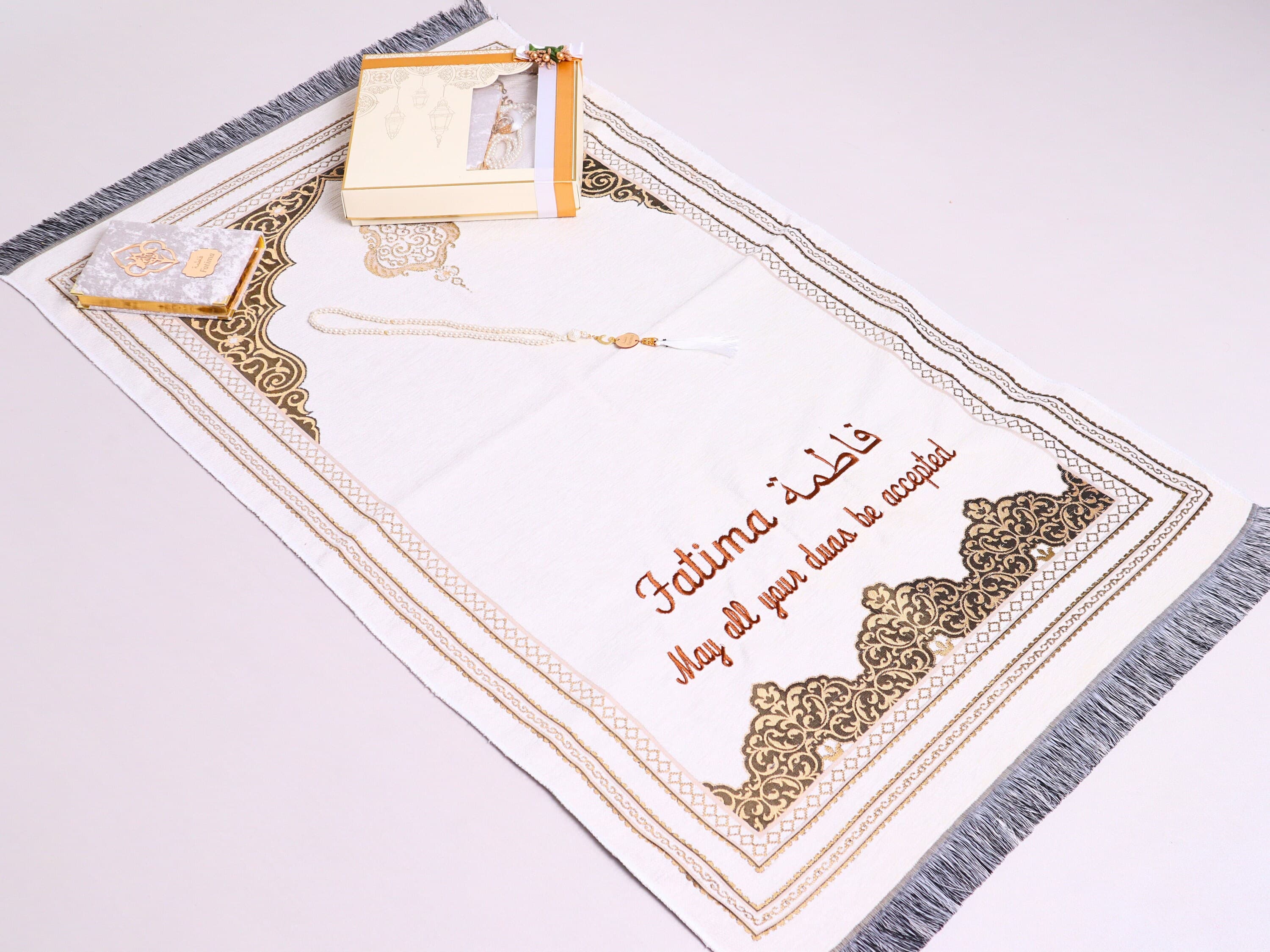 Personalized Prayer Mat Gift Set, Quran, Tasbeeh, Ramadan Favors, Eid Gifts, Muslim Gifts - image 5
