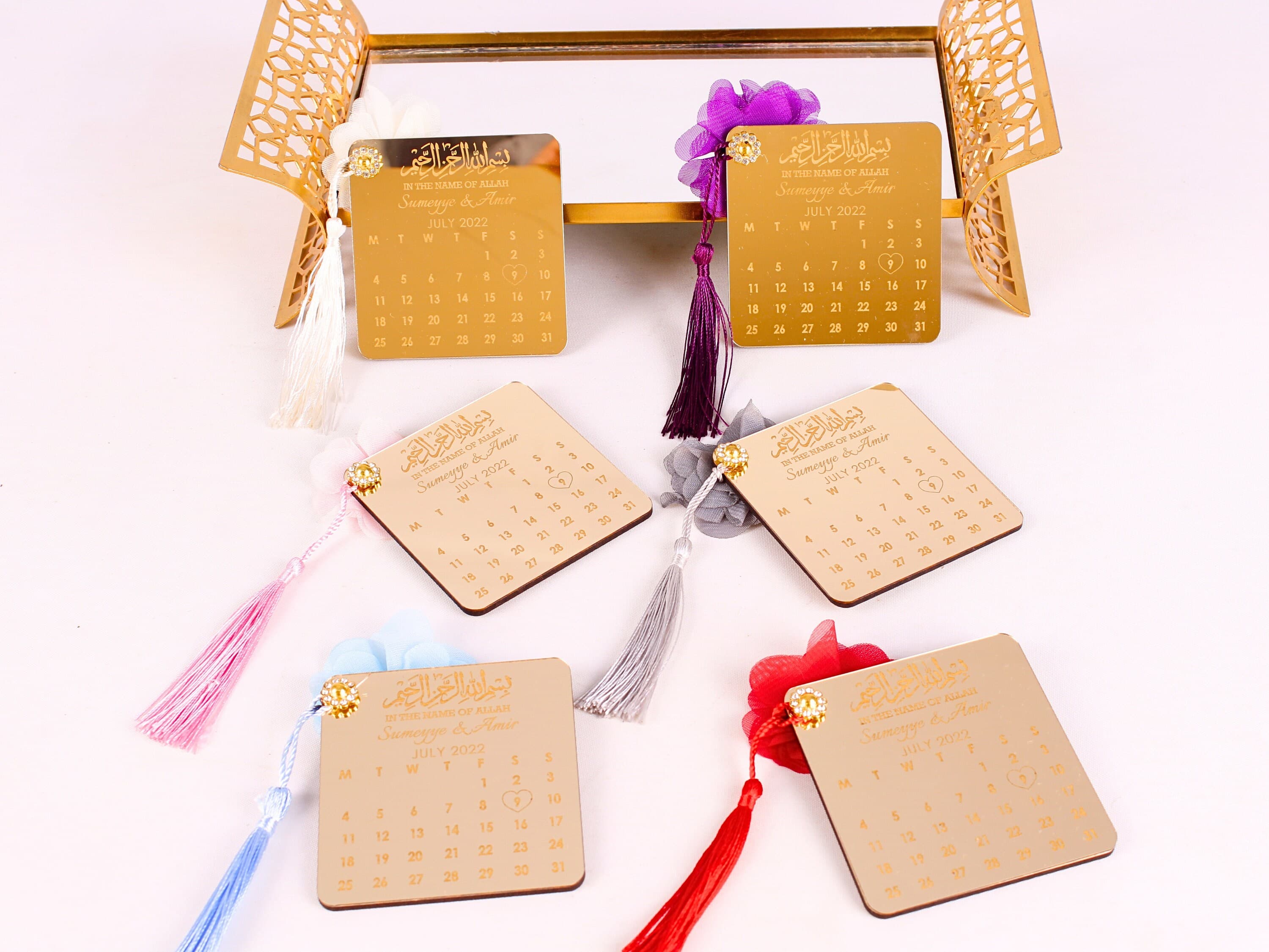 Personalized Muslim Wedding Magnet Favors: Acrylic Calendar - image 4
