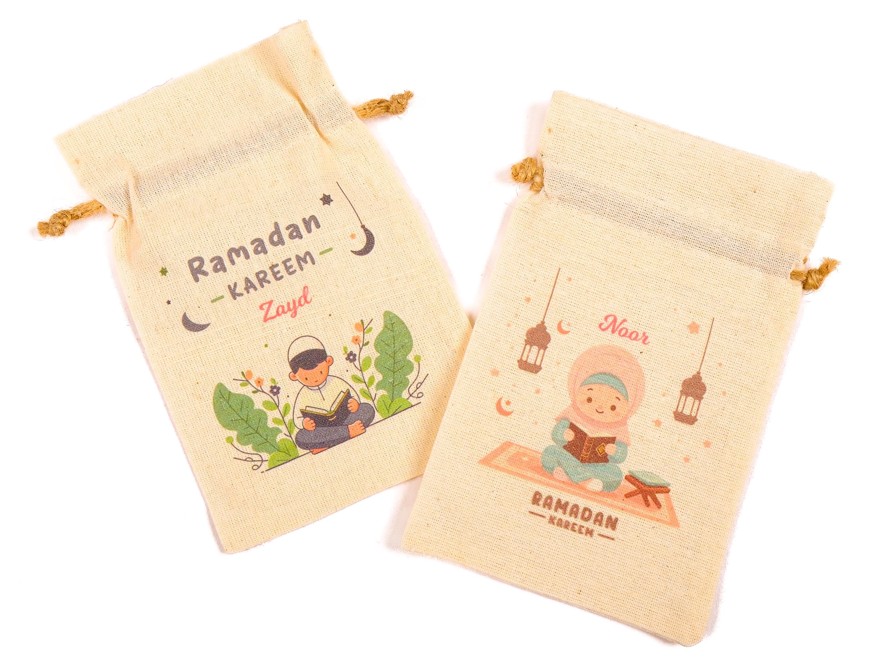 Personalized Eid Gift Bag: Custom Ramadan Cotton Favor Pouch - image 4
