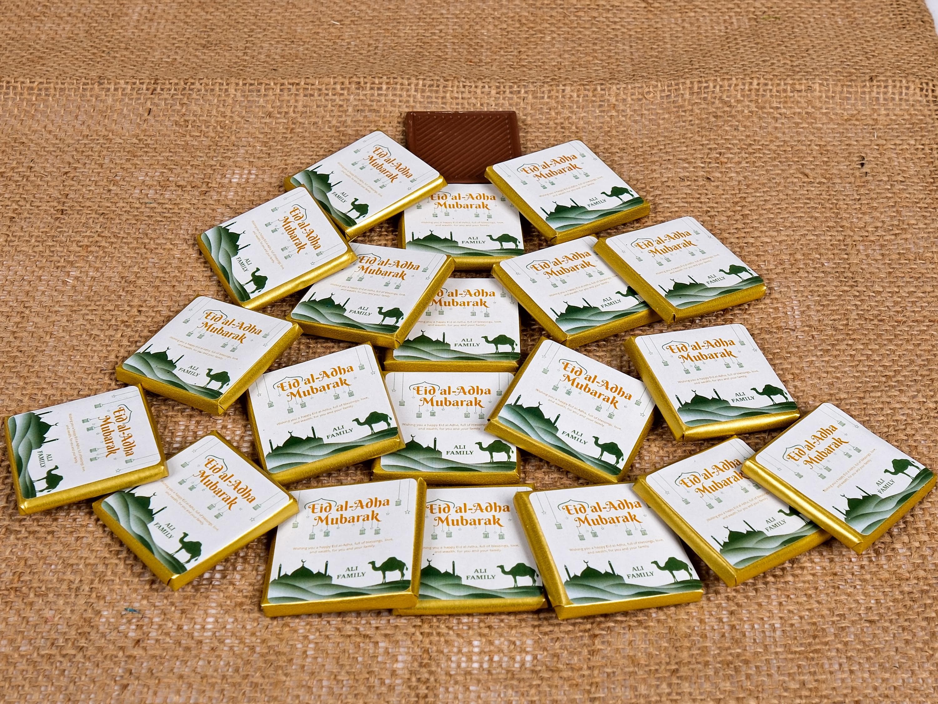 Eid Al-Adha Chocolate Favors for Guests, Custom Chocolate Gift, Eid Mubarak Favors, Hajj Mubarak, Eid Chocolate, Umrah Mubarak, Eid Gifts