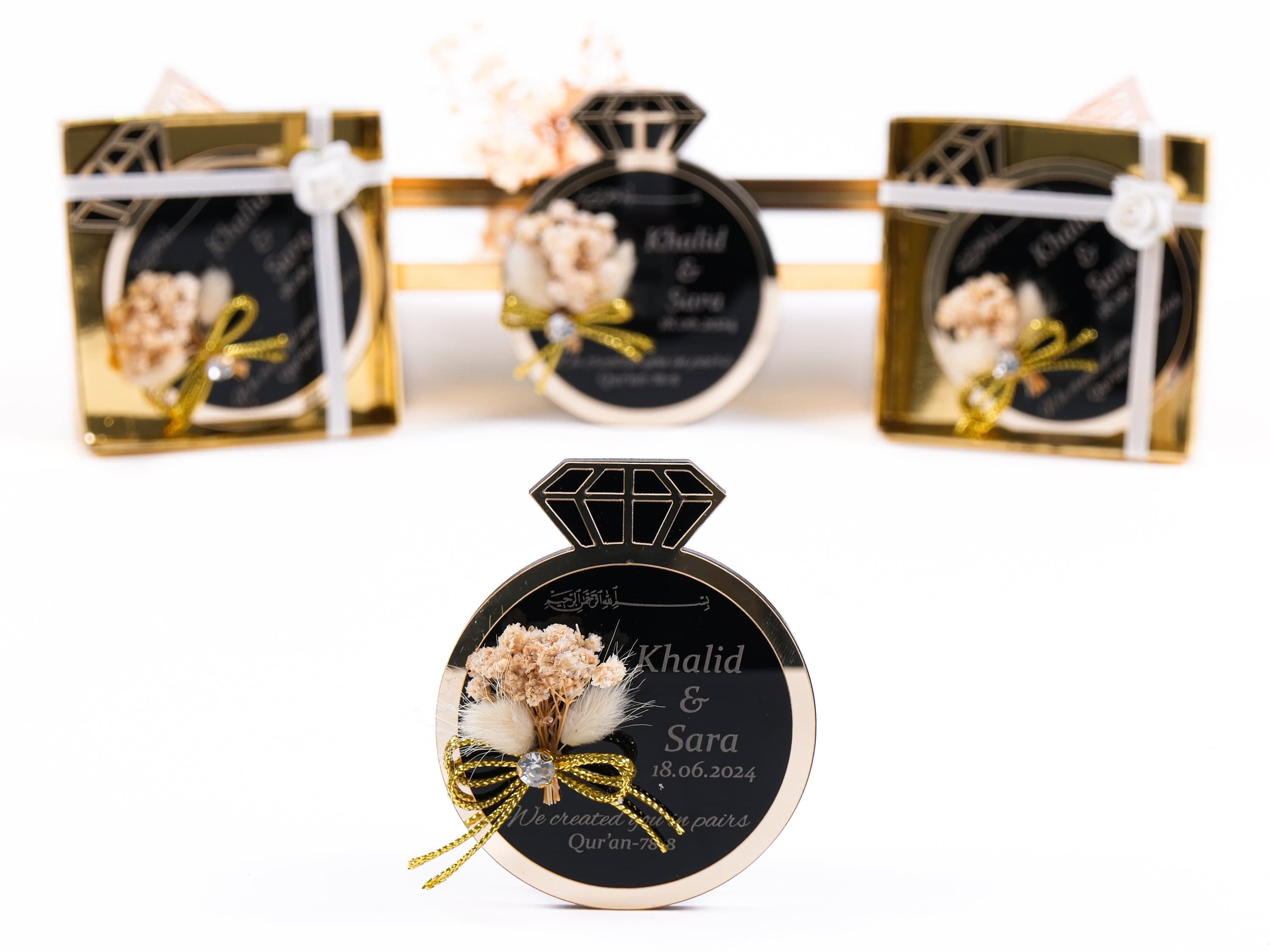 Personalized Ring Ayatul Kursi Magnet: Wedding Favor with Gift Box - image 3