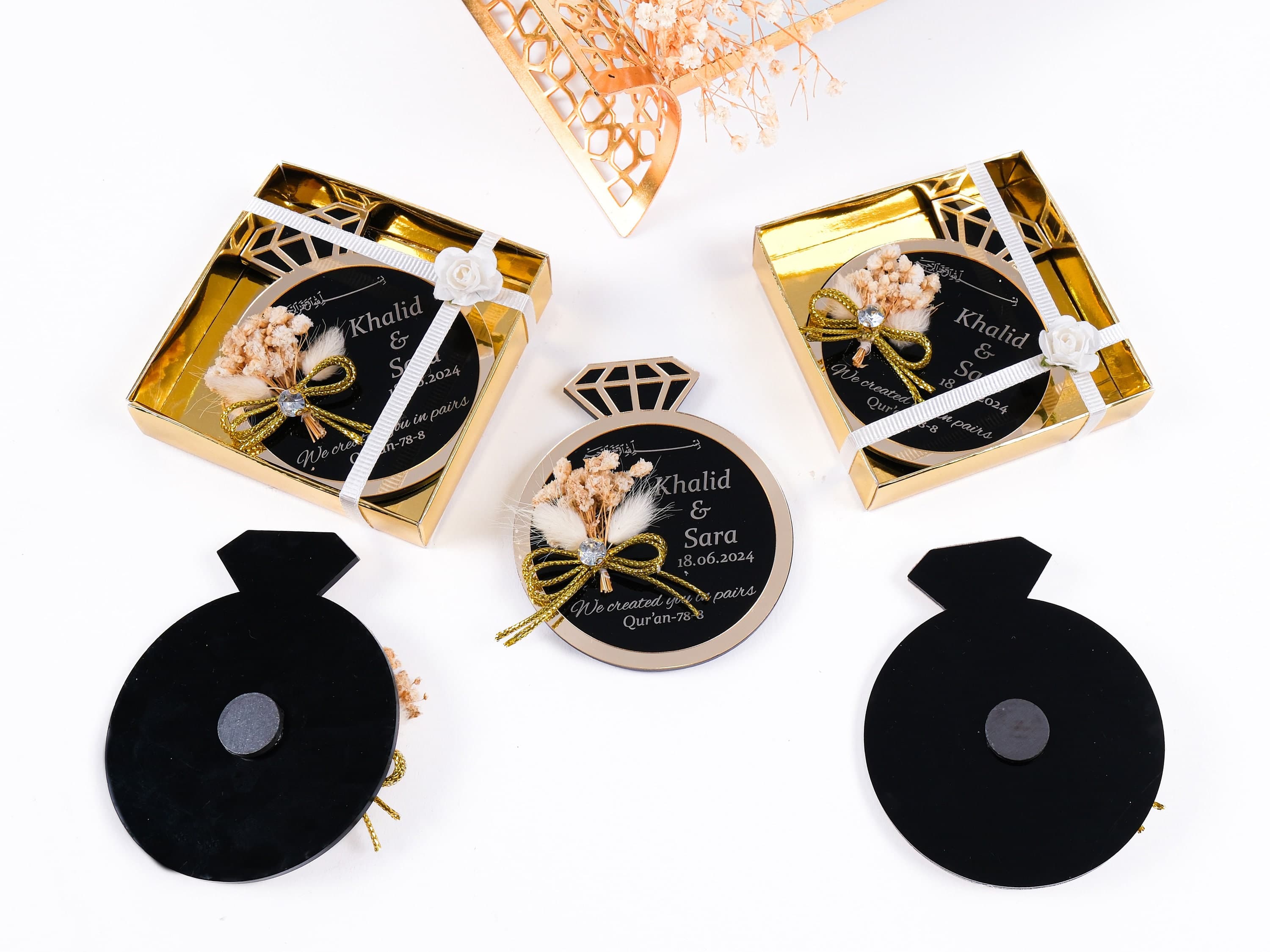 Personalized Ring Ayatul Kursi Magnet: Wedding Favor with Gift Box - image 5