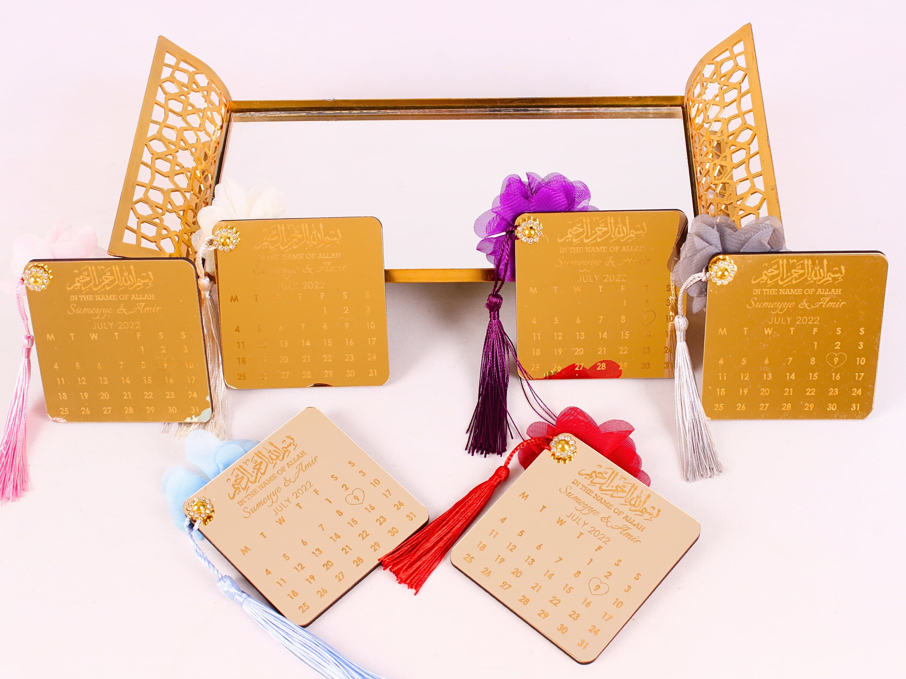Personalized Muslim Wedding Magnet Favors: Acrylic Calendar - image 5