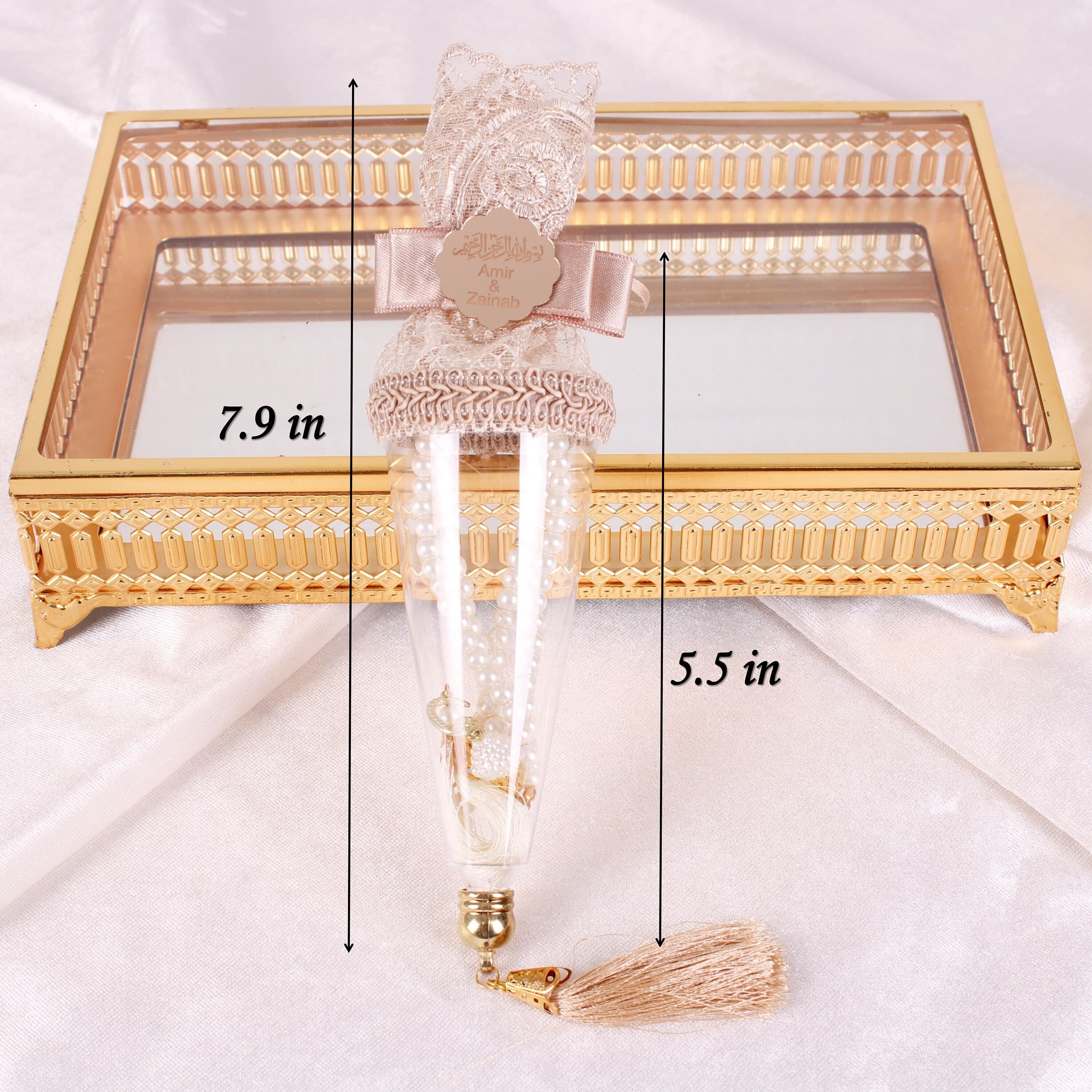 Personalized Pearl Prayer Beads: Decorated Cone Wedding Favors - image 3
