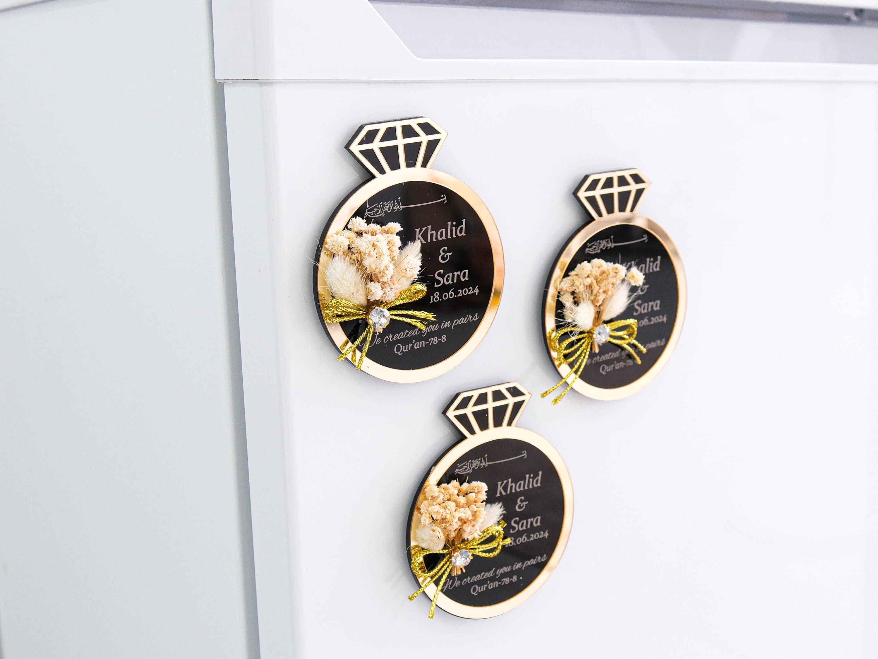 Personalized Ring Ayatul Kursi Magnet: Wedding Favor with Gift Box