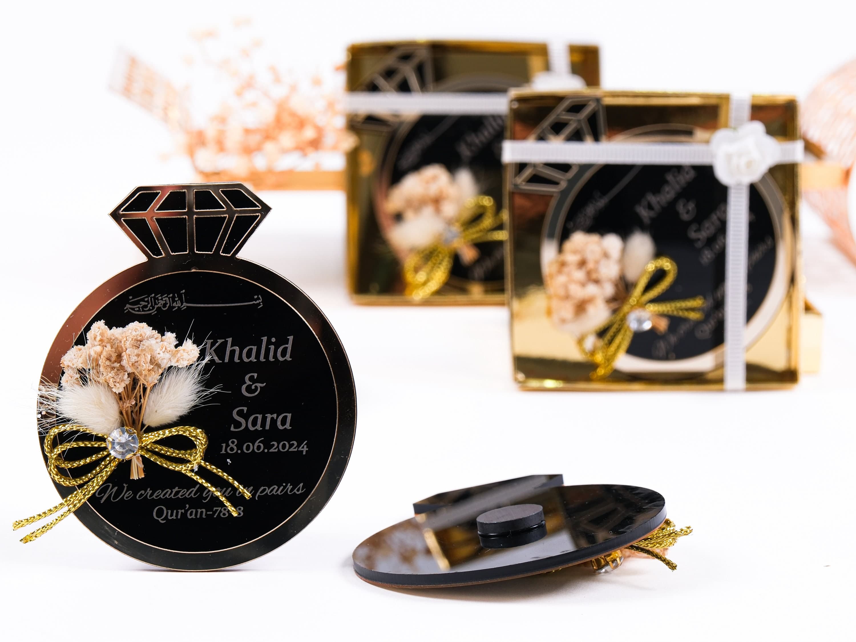 Personalized Ring Ayatul Kursi Magnet: Wedding Favor with Gift Box - image 4