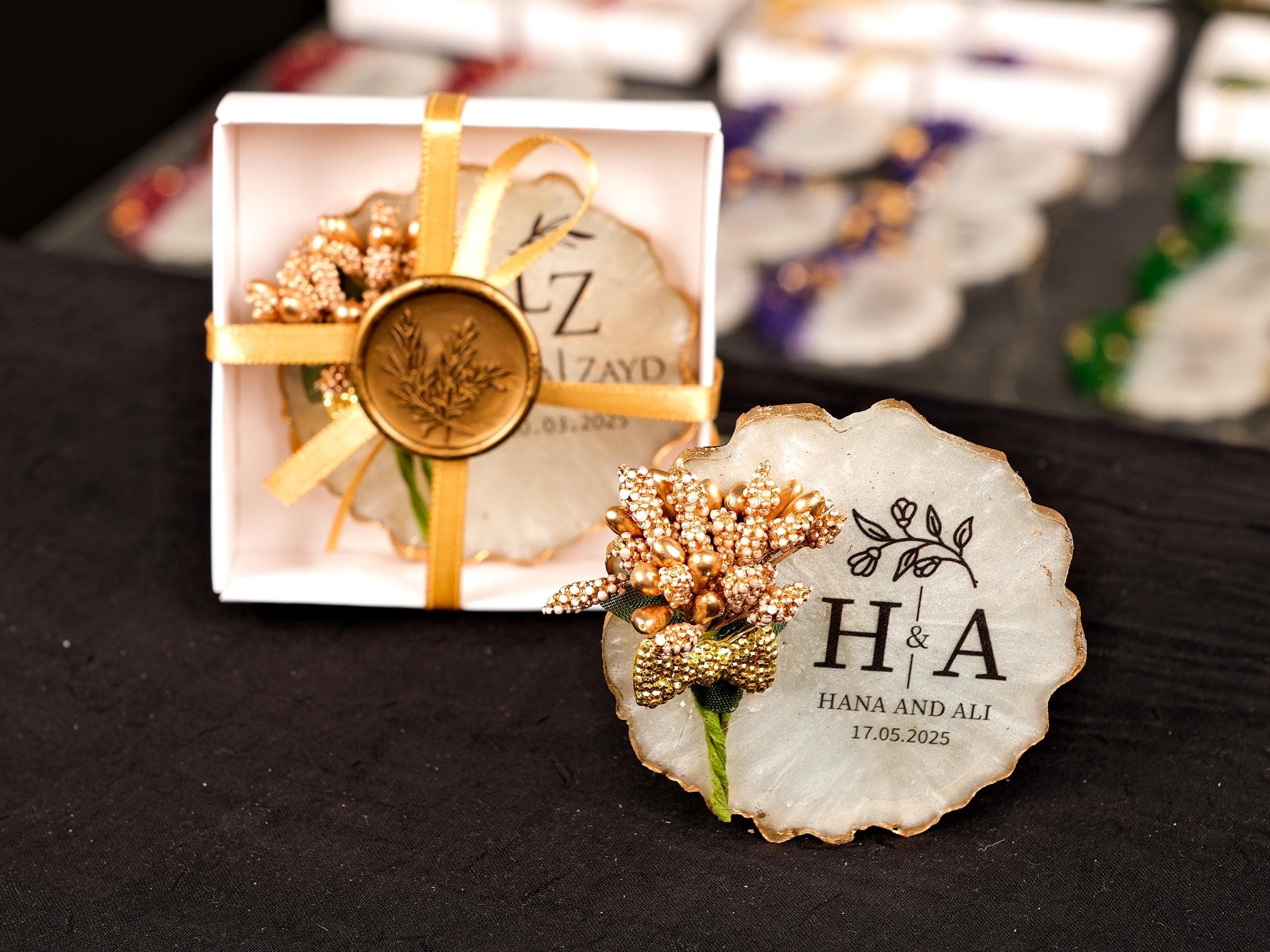Custom Islamic Wedding Magnet Favors, Nikkah Engagement Gift, Save the Date Epoxy Magnet, Muslim Bridal Shower