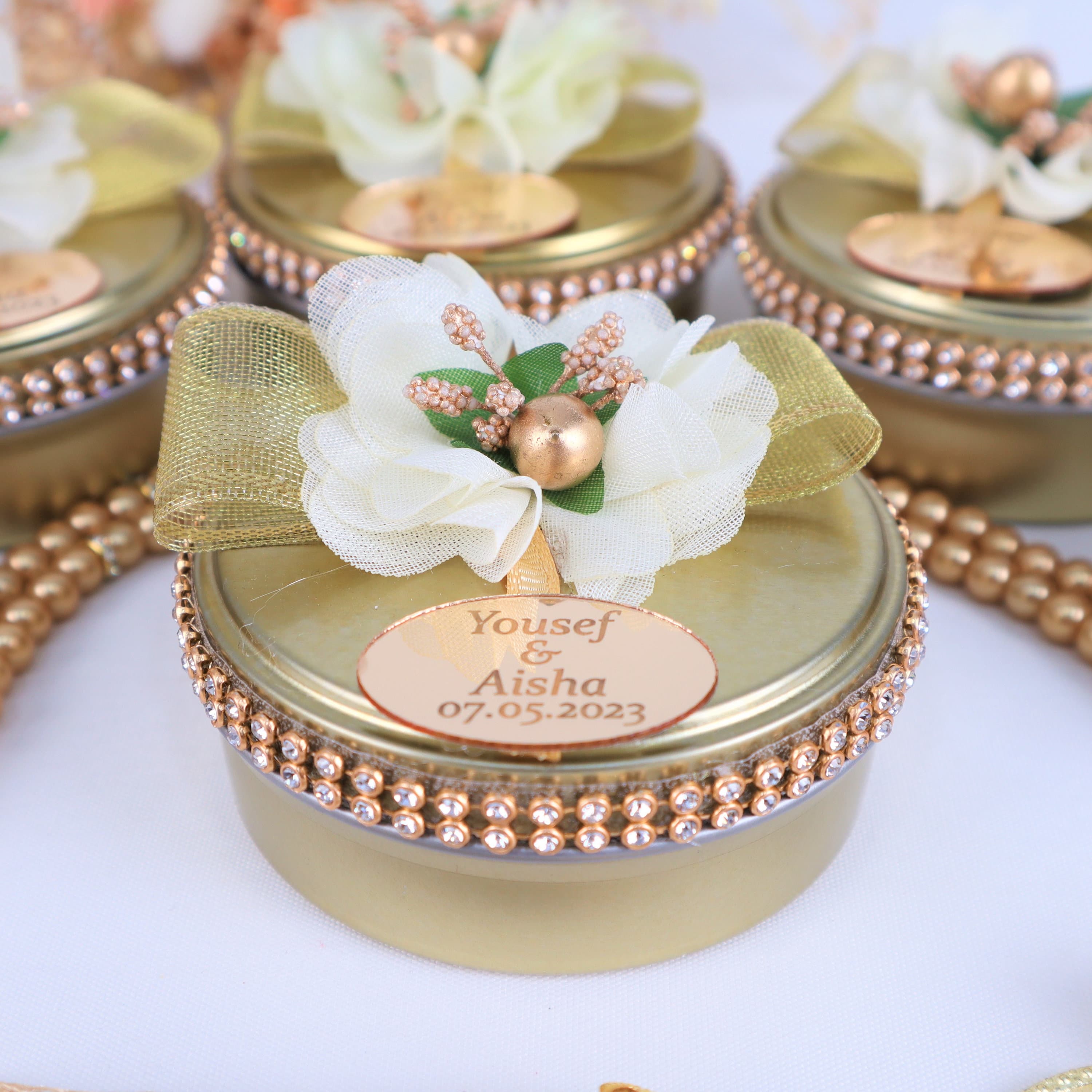Personalized Pearl Prayer Beads: Wedding Metal Box Favors - image 3
