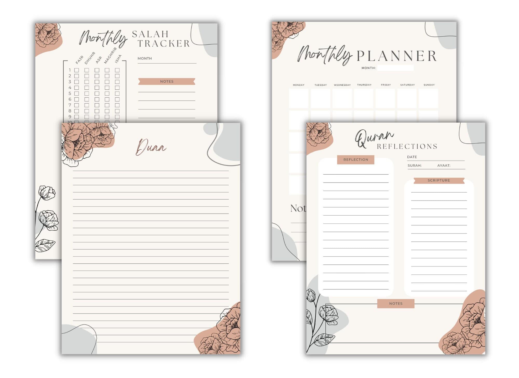 Muslim Journal Bundle | Islamic Planner + Journal | Monthly Schedule | Weekly Schedule | Instant Download | Digital Download - image 3