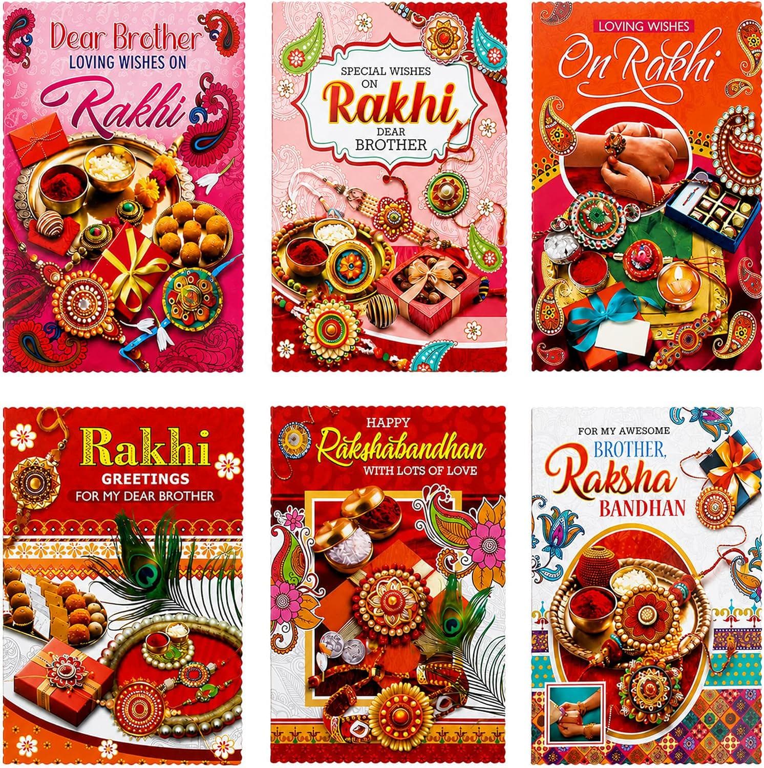 Rakhi Card for Brother: Happy Raksha Bandhan Greeting (Assorted Design)